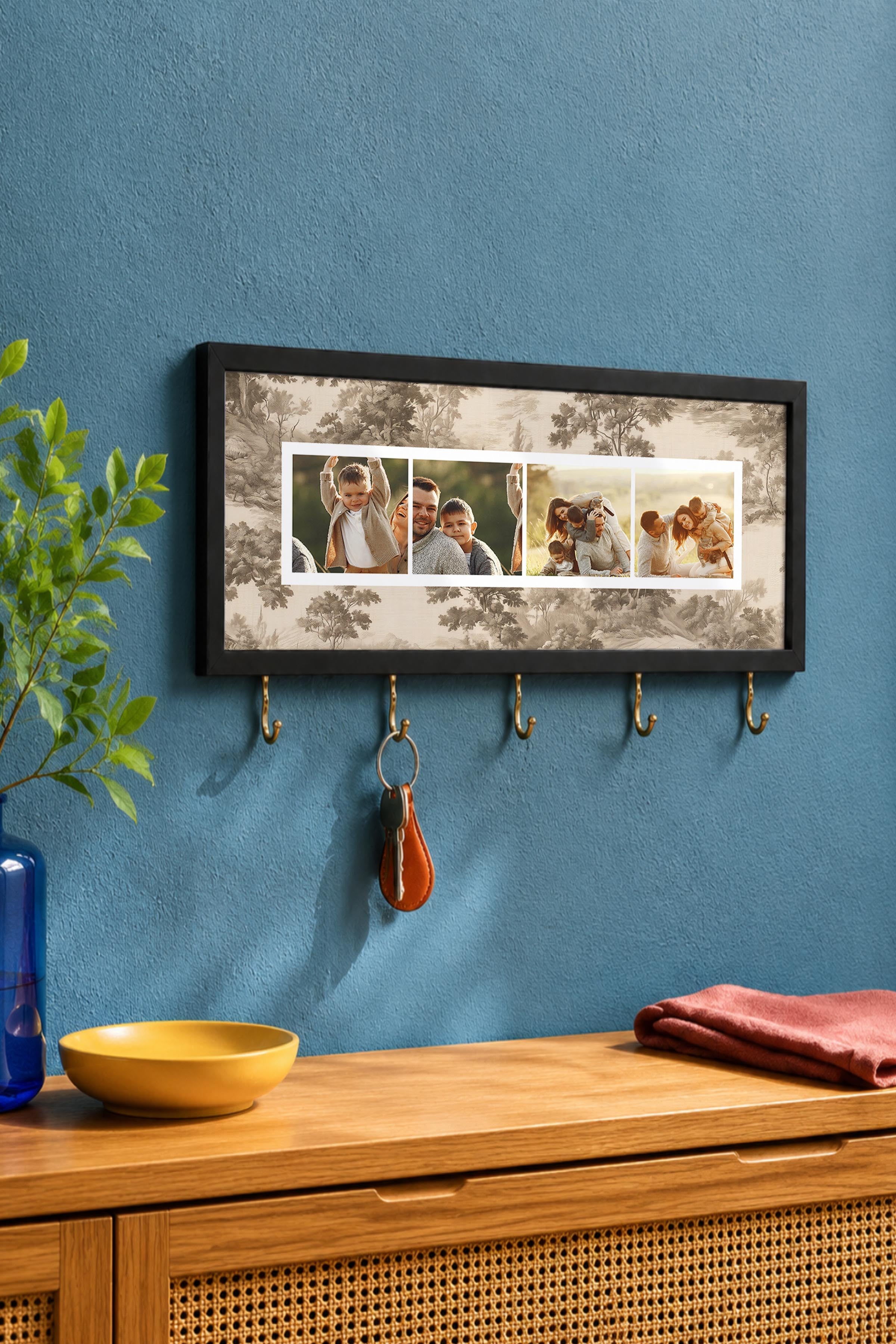 Kişiye Özel Tablo Anahtarlık, Photobooth Stili Siyah Fotoğraf Çerçevesi, Vintage Duvar Dekoru