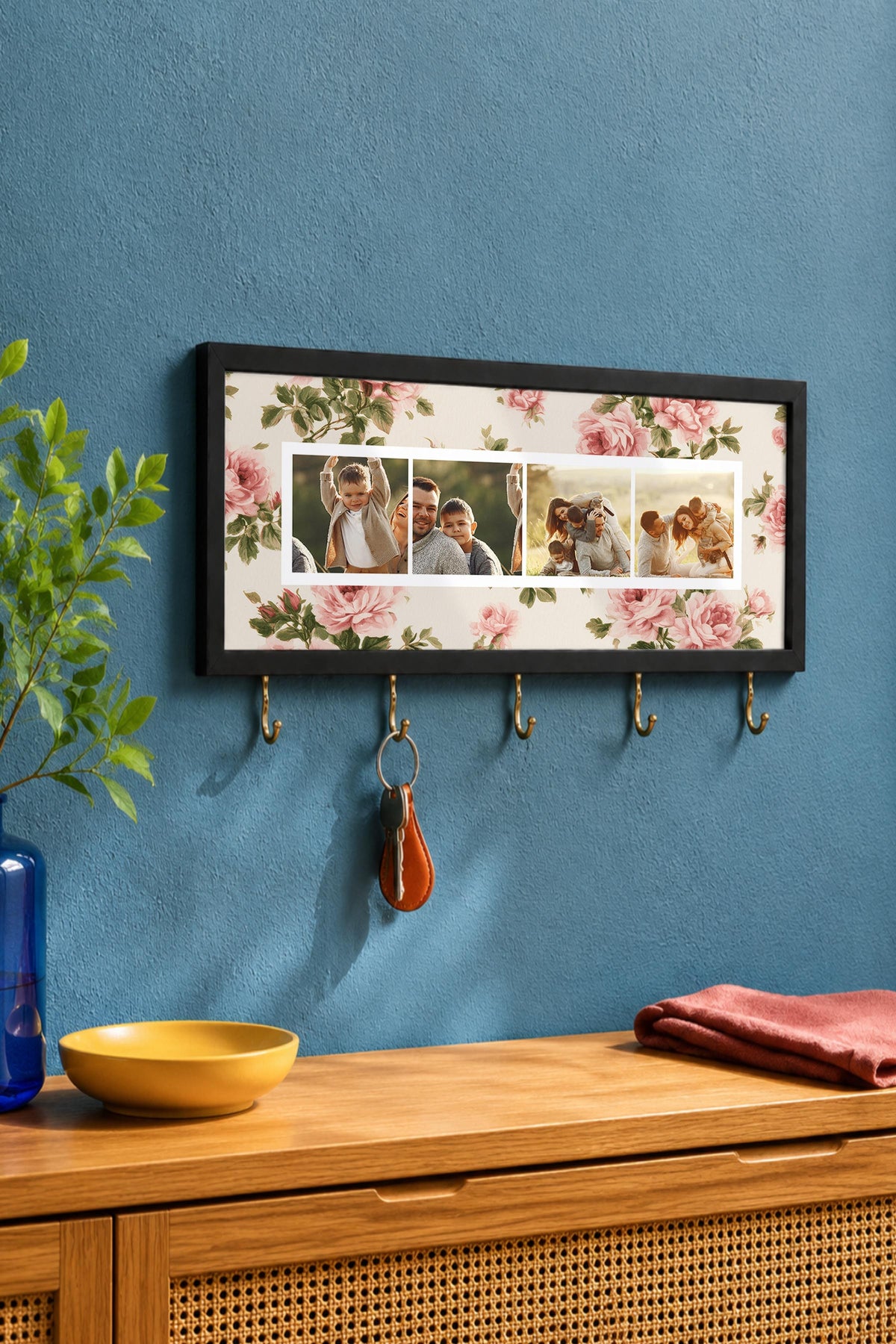Kişiye Özel Tablo Anahtarlık, Photobooth Stili Siyah Fotoğraf Çerçevesi, Vintage Duvar Dekoru