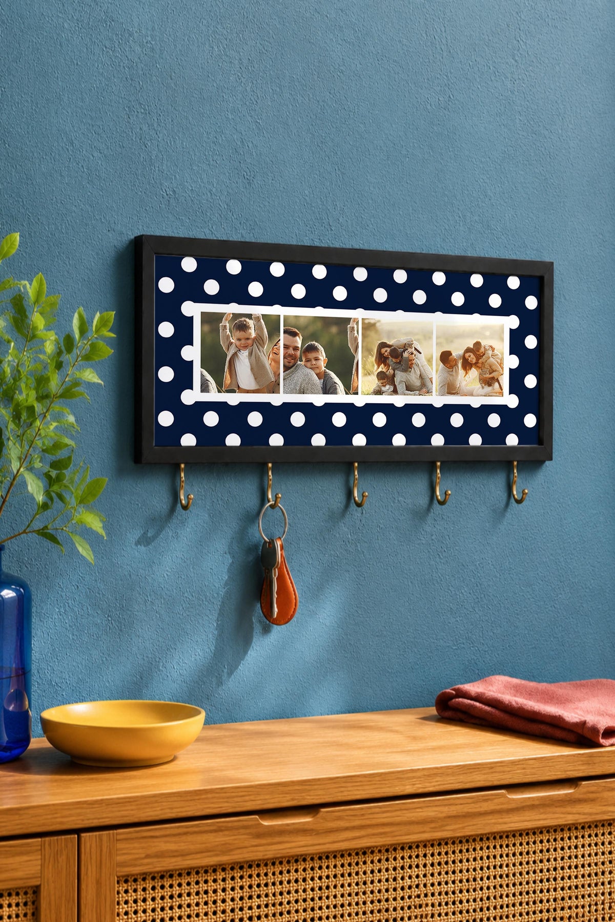 Kişiye Özel Tablo Anahtarlık, Photobooth Stili Siyah Fotoğraf Çerçevesi, Vintage Duvar Dekoru
