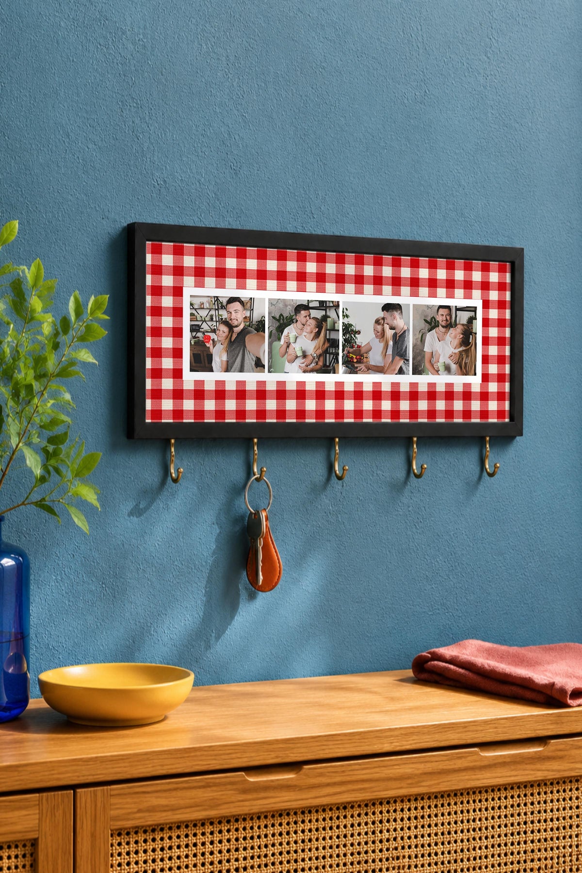 Kişiye Özel Tablo Anahtarlık, Photobooth Stili Siyah Fotoğraf Çerçevesi, Vintage Duvar Dekoru