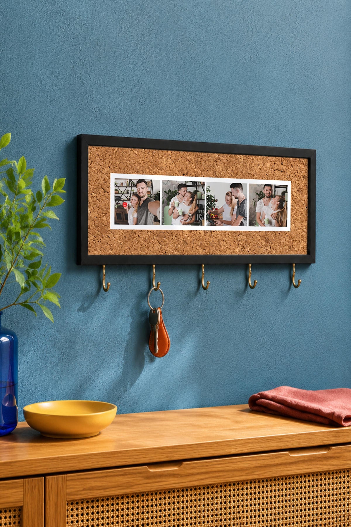 Kişiye Özel Tablo Anahtarlık, Photobooth Stili Siyah Fotoğraf Çerçevesi, Vintage Duvar Dekoru