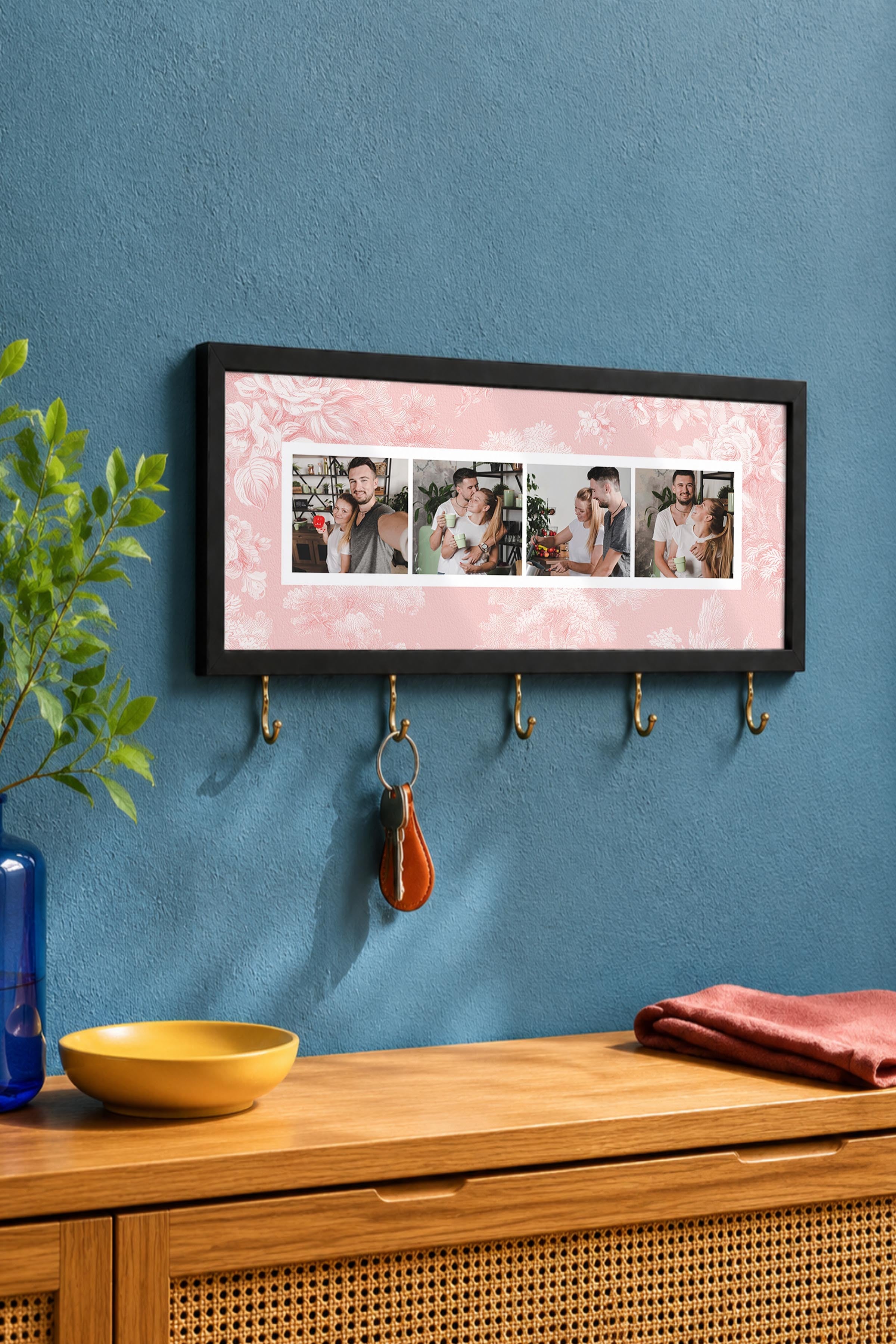 Kişiye Özel Tablo Anahtarlık, Photobooth Stili Siyah Fotoğraf Çerçevesi, Vintage Duvar Dekoru