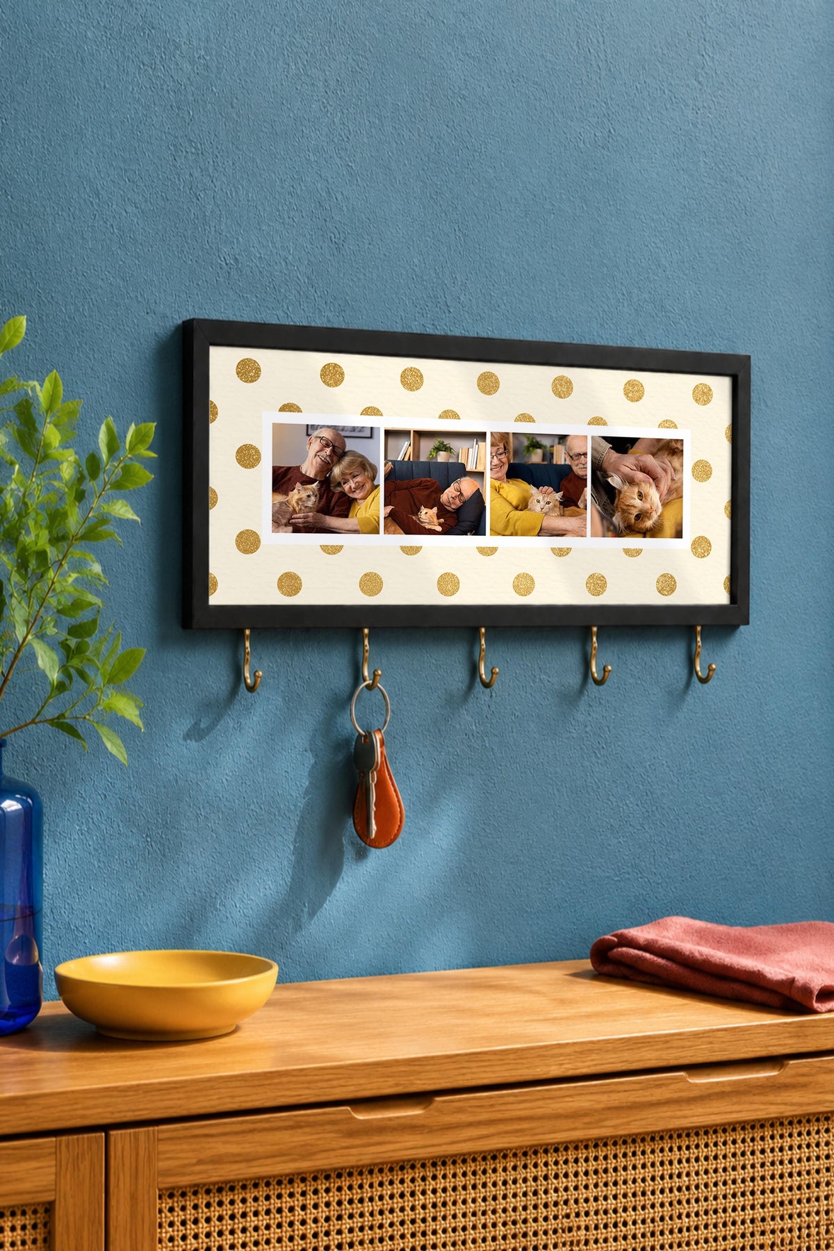 Kişiye Özel Tablo Anahtarlık, Photobooth Stili Siyah Fotoğraf Çerçevesi, Vintage Duvar Dekoru