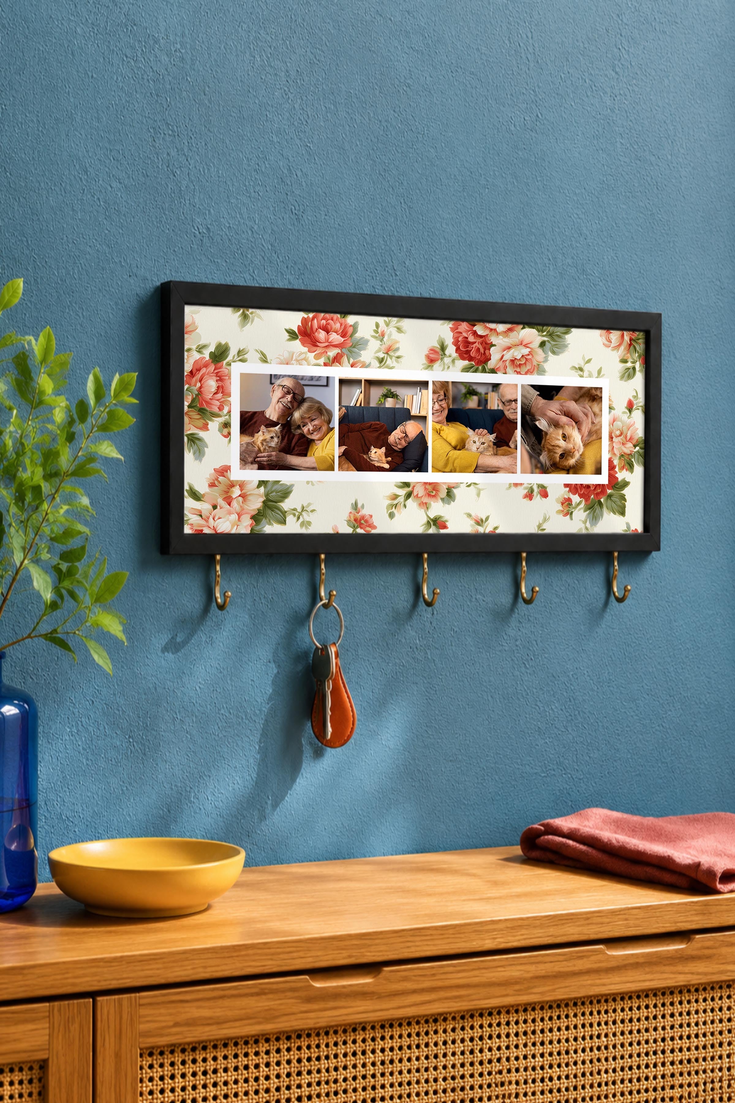 Kişiye Özel Tablo Anahtarlık, Photobooth Stili Siyah Fotoğraf Çerçevesi, Vintage Duvar Dekoru