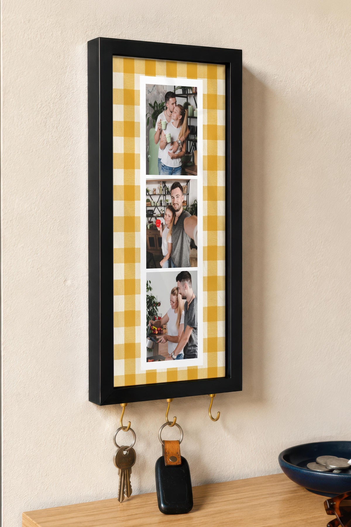 Kişiye Özel Tablo Anahtarlık, Photobooth Stili Siyah Fotoğraf Çerçevesi, Vintage Duvar Dekoru