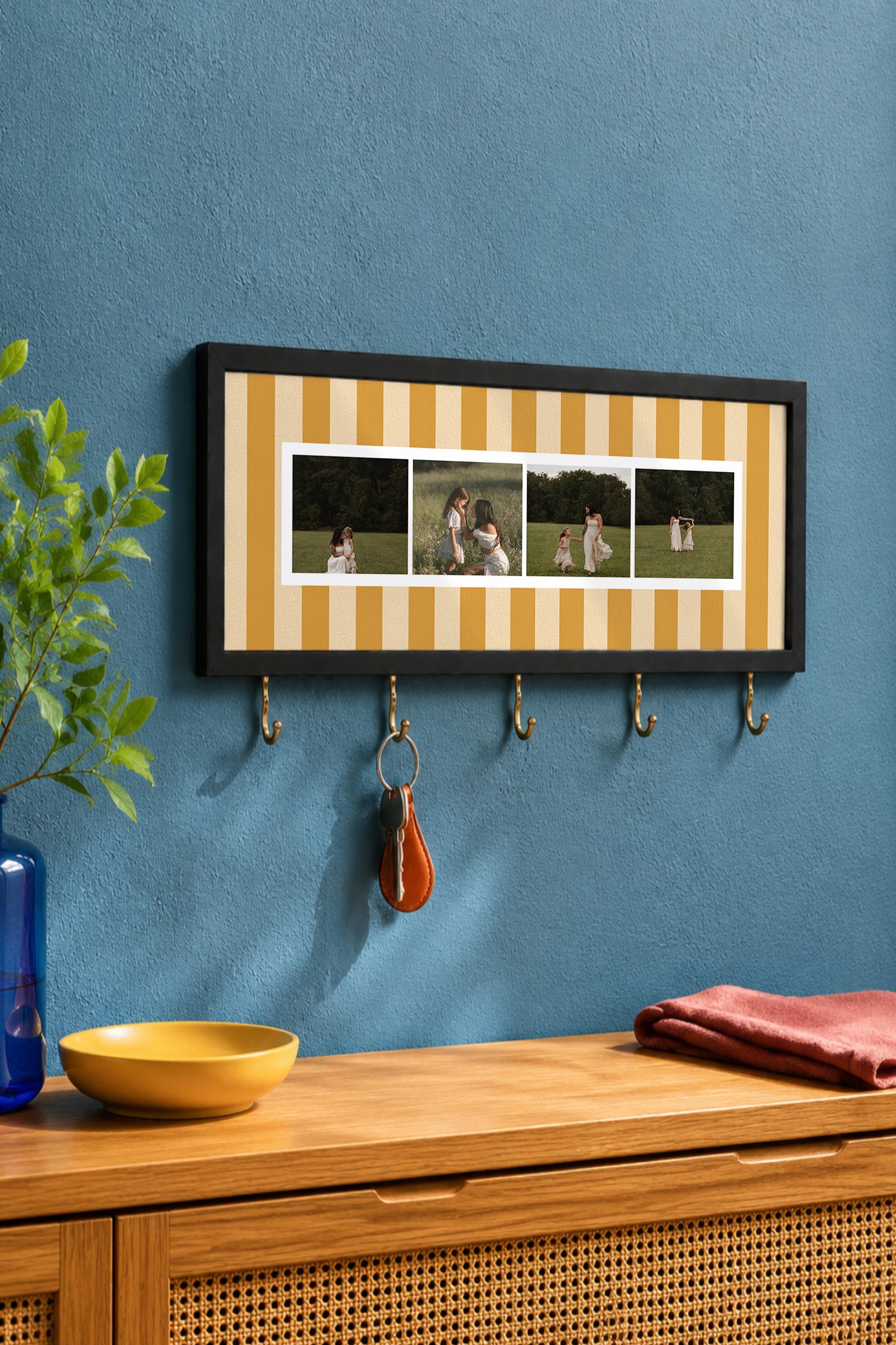 Kişiye Özel Tablo Anahtarlık, Photobooth Stili Siyah Fotoğraf Çerçevesi, Vintage Duvar Dekoru