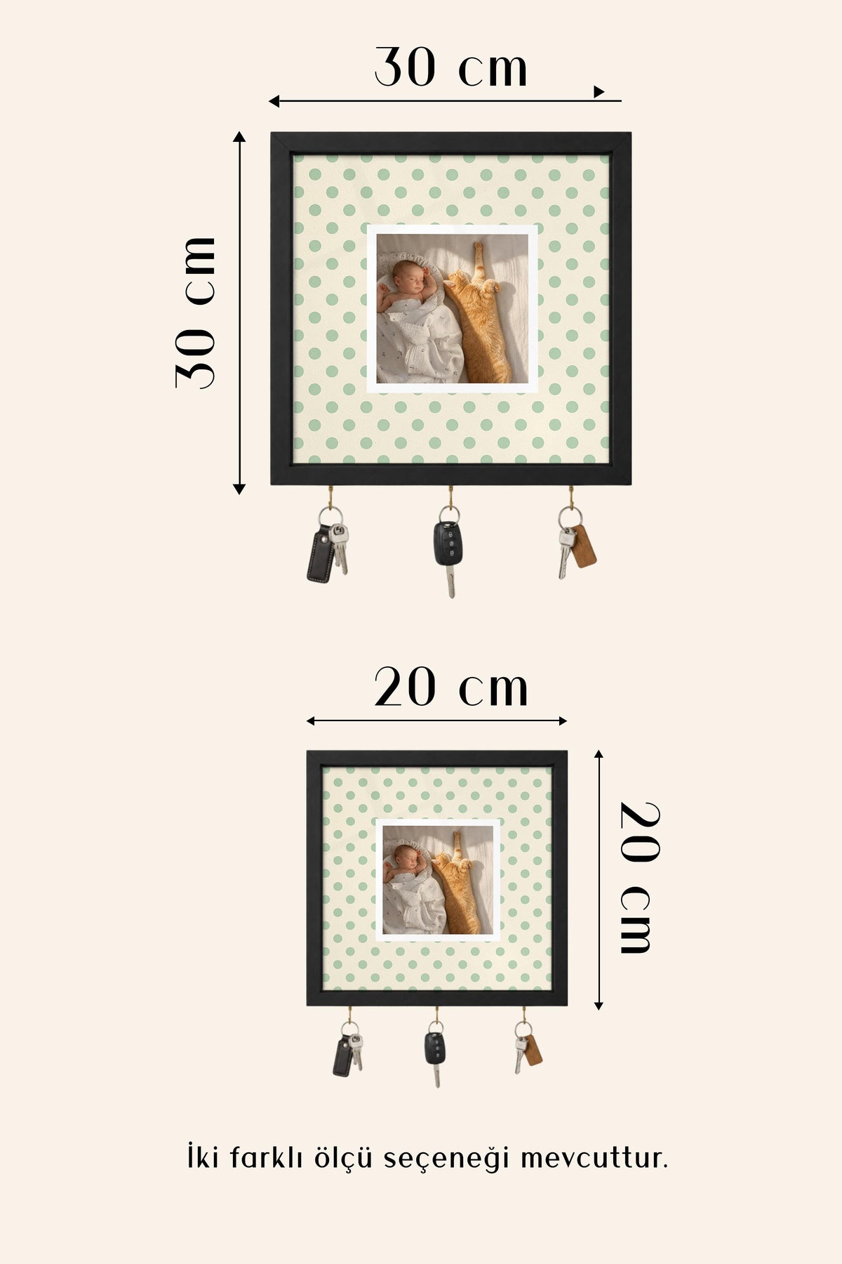 Kişiye Özel Tablo Anahtarlık, Photobooth Stili Siyah Fotoğraf Çerçevesi, Vintage Duvar Dekoru