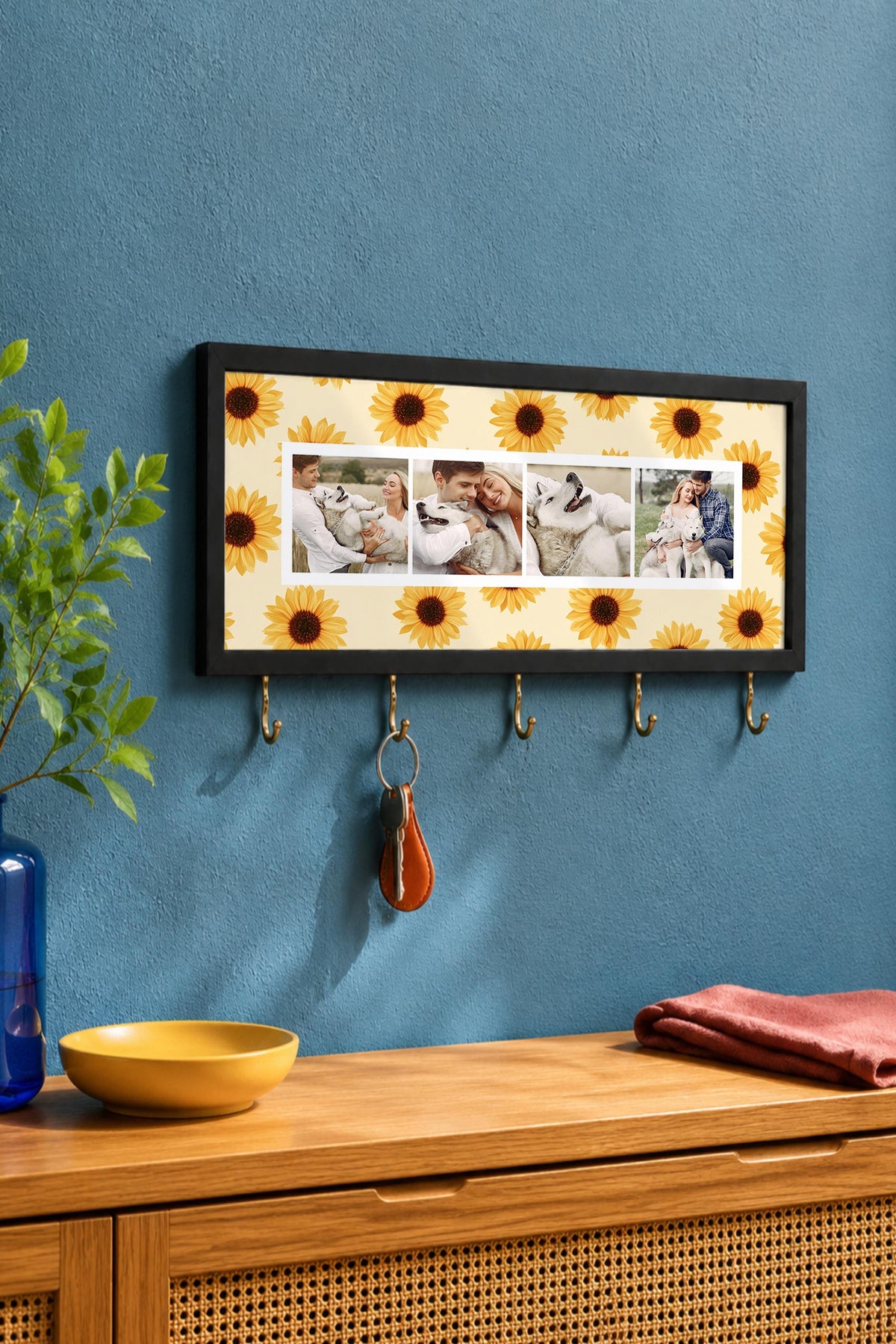 Kişiye Özel Tablo Anahtarlık, Photobooth Stili Siyah Fotoğraf Çerçevesi, Vintage Duvar Dekoru