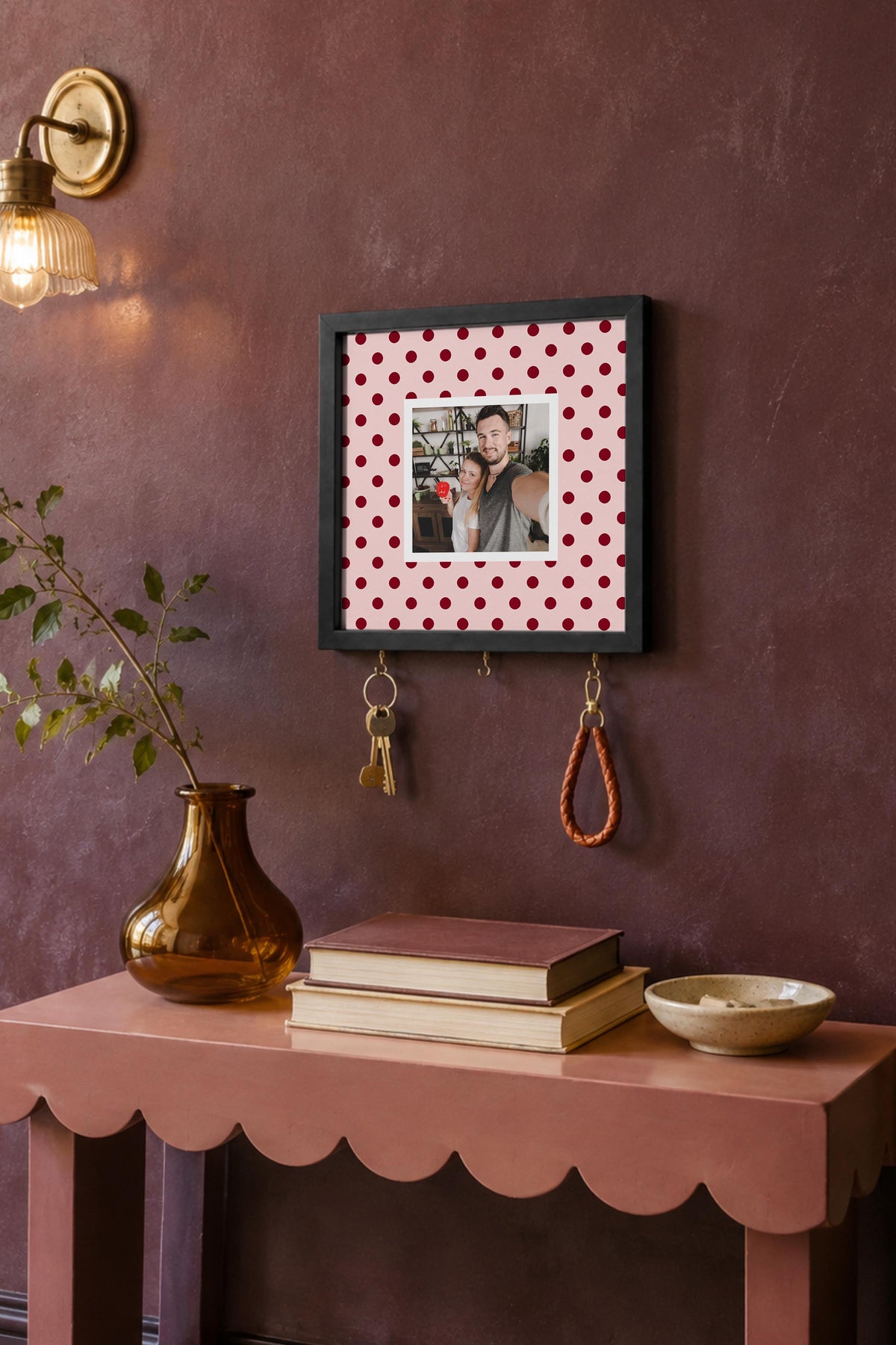 Kişiye Özel Tablo Anahtarlık, Photobooth Stili Siyah Fotoğraf Çerçevesi, Vintage Duvar Dekoru
