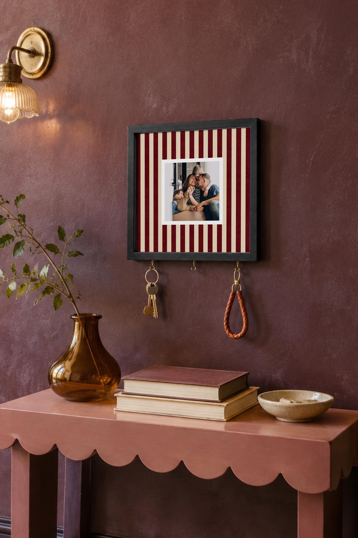 Kişiye Özel Tablo Anahtarlık, Photobooth Stili Siyah Fotoğraf Çerçevesi, Vintage Duvar Dekoru