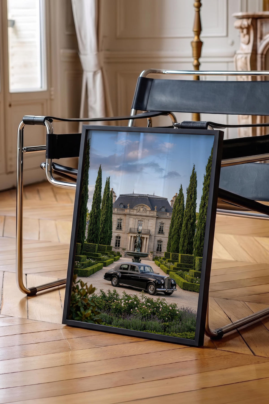 Şık Malikaneye Giden Yol Old Money Tasarımlar Poster – Siyah Çerçeveli Tablo