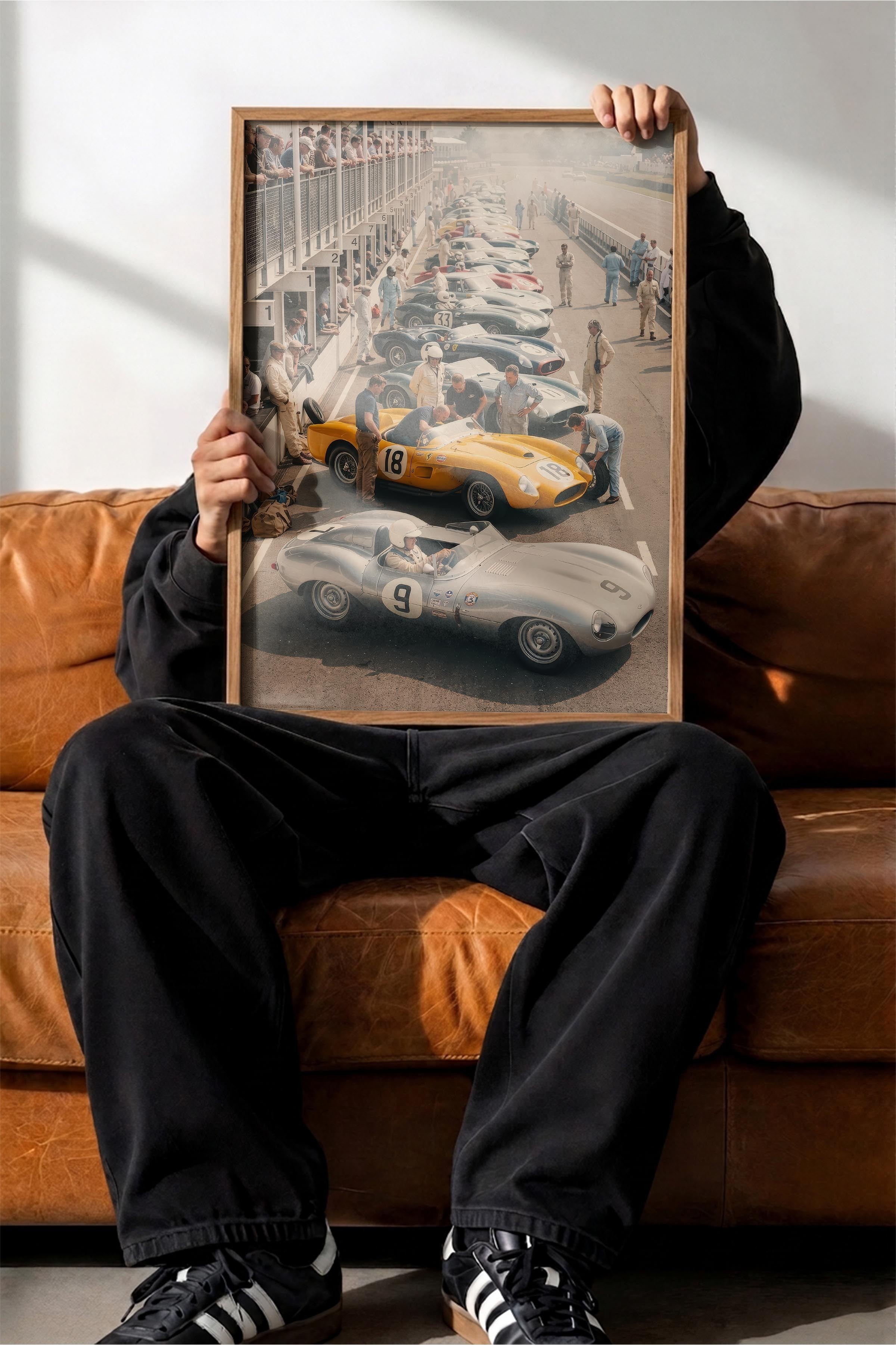 Klasik Yarış Arabaları Posteri, Ahşap Çerçeveli Poster, Old Money Serisi, NO:113132