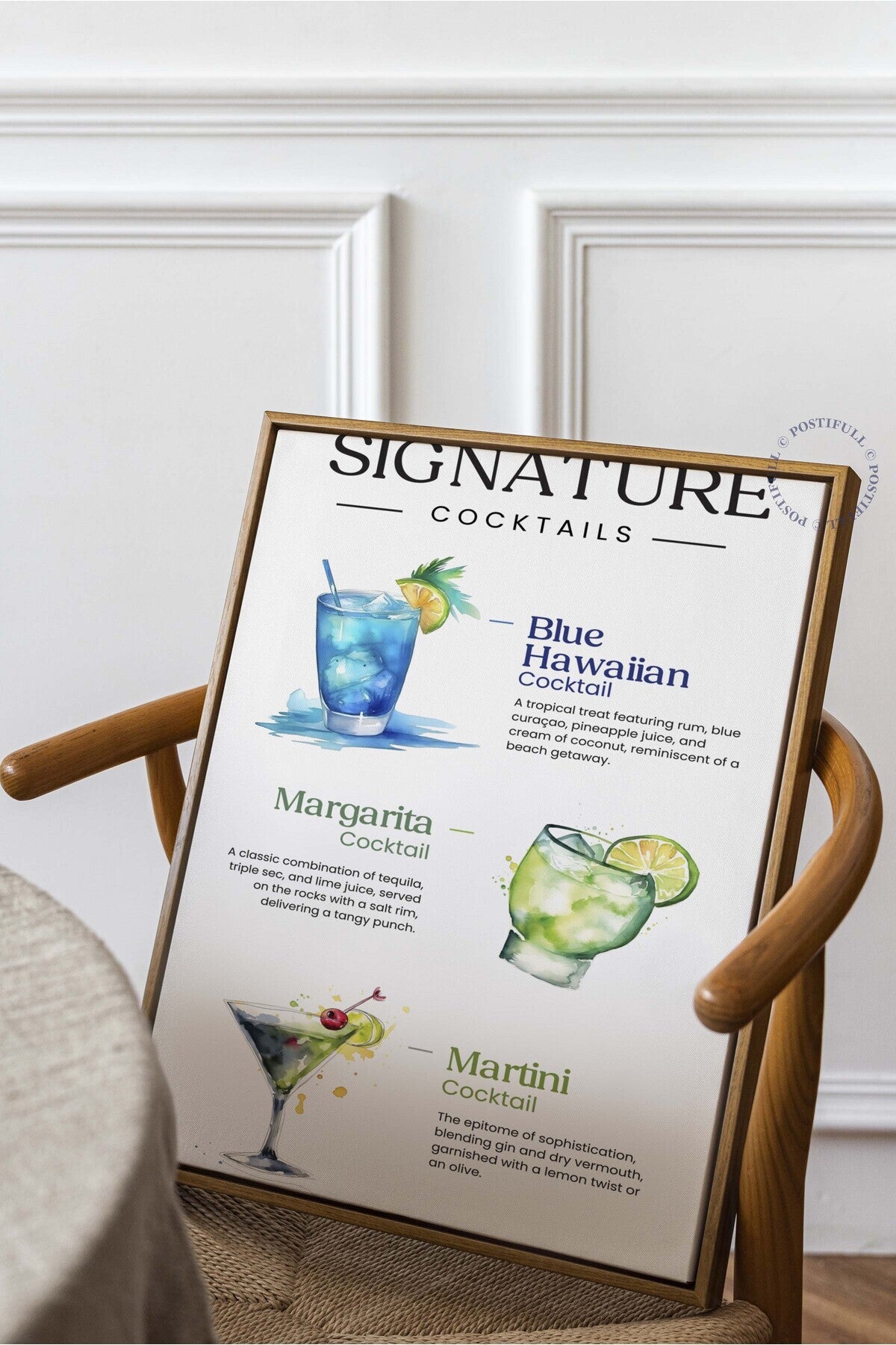 Kokteyl Temalı Duvar Posteri - Çerçevesiz Poster, Mutfak, Salon, Yatak Odası Duvar Dekoru