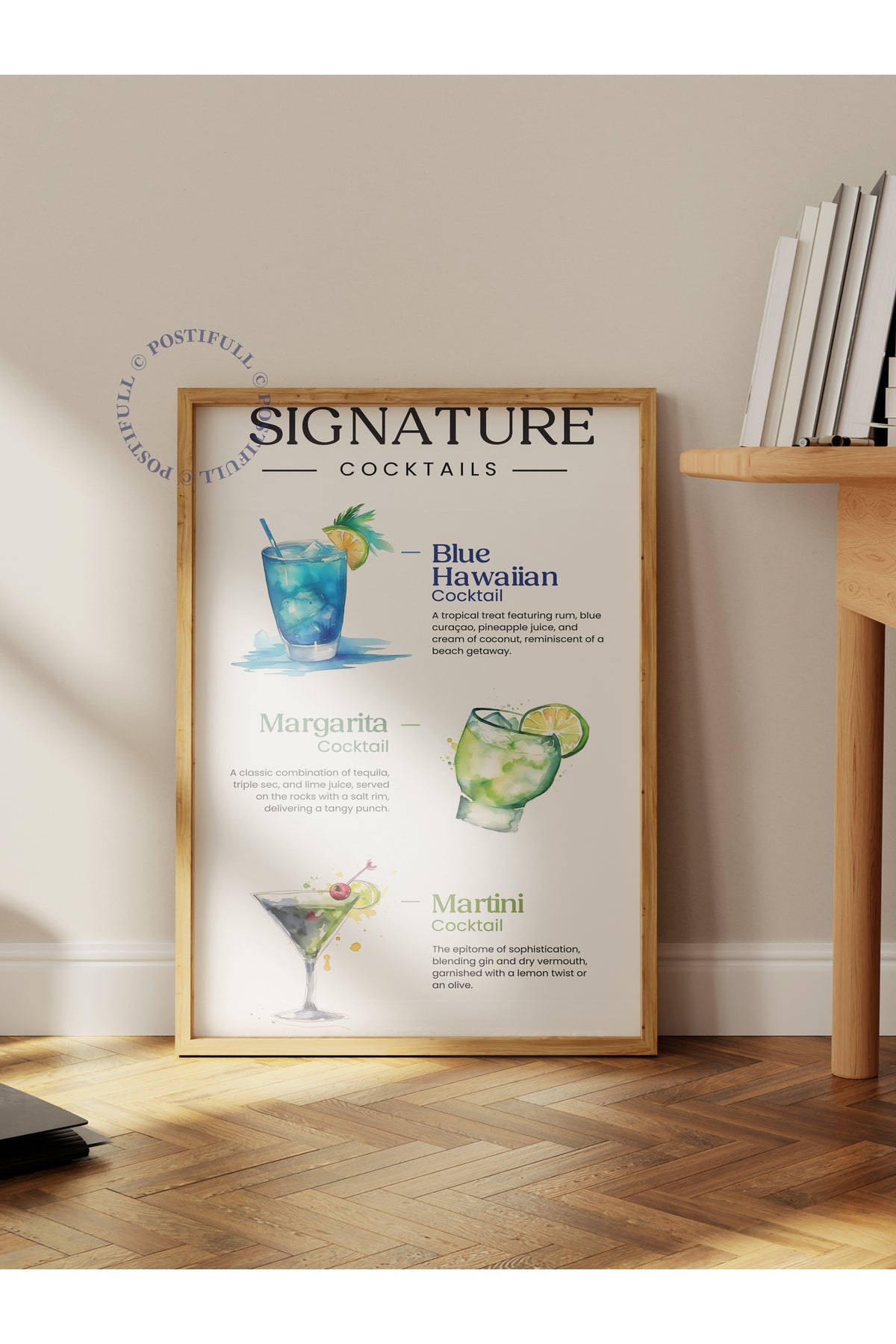 Kokteyl Temalı Duvar Posteri - Çerçevesiz Poster, Mutfak, Salon, Yatak Odası Duvar Dekoru