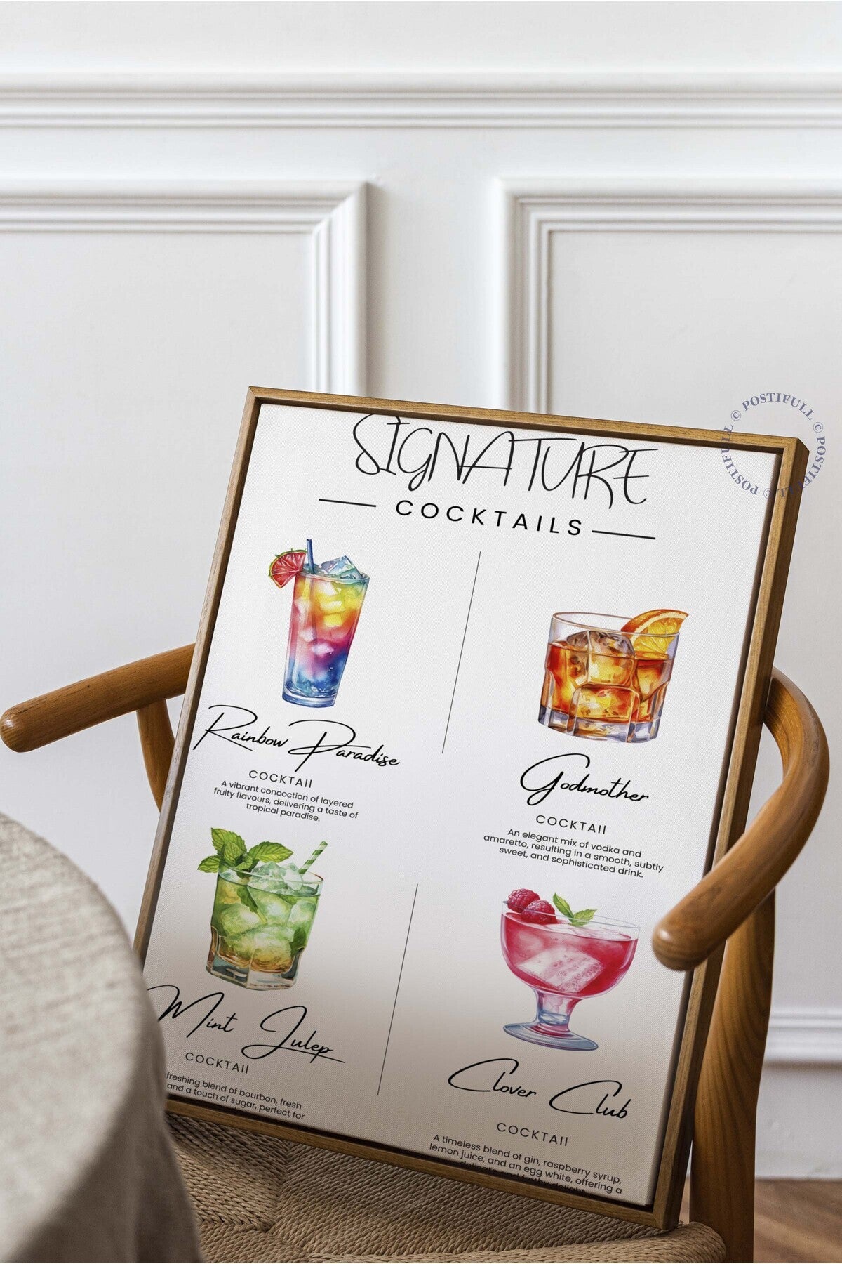 Kokteyl Temalı Duvar Posteri - Çerçevesiz Poster, Mutfak, Salon, Yatak Odası Duvar Dekoru