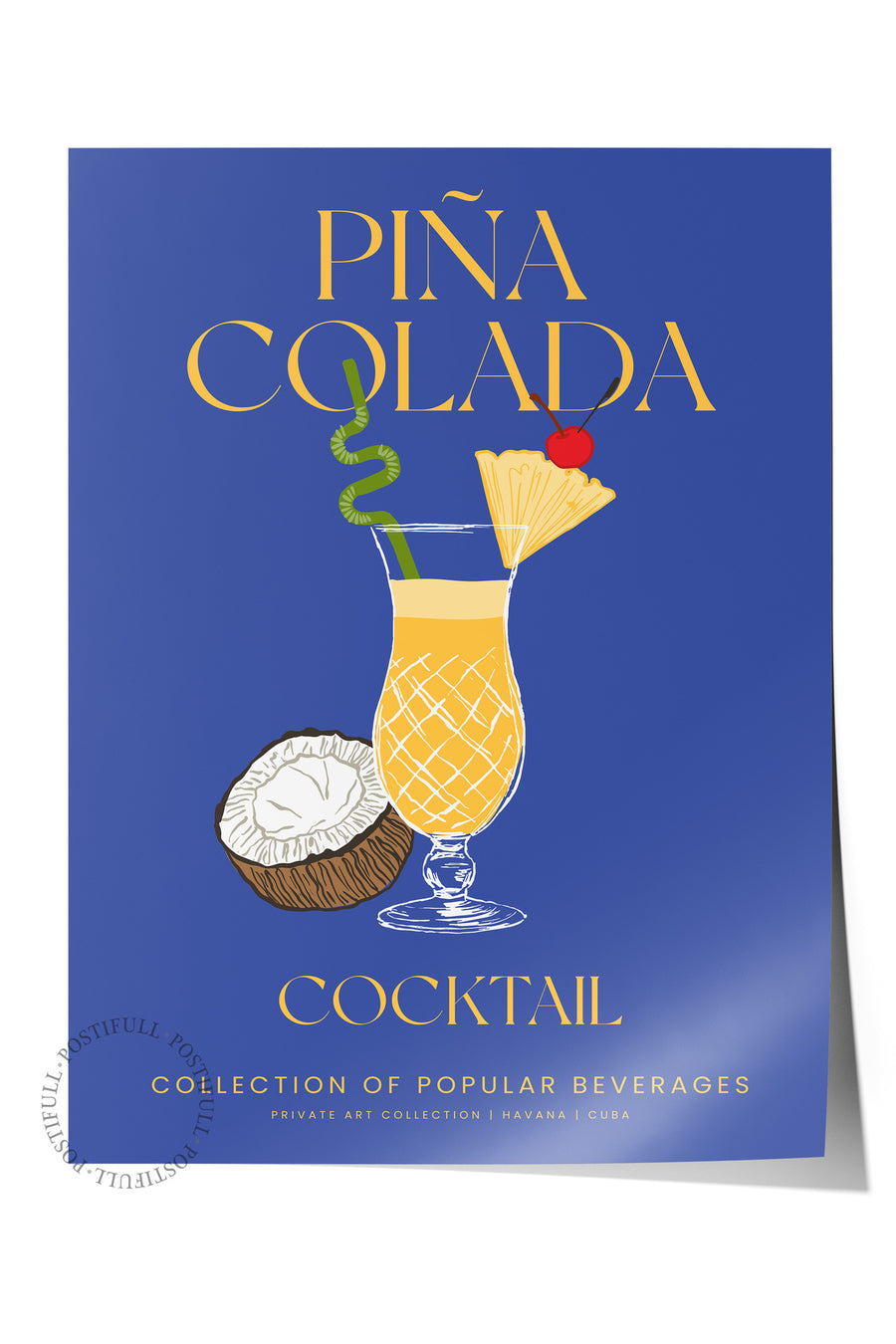 Farklı Tonlarda PIÑA COLADA Mutfak Temalı Çerçevesiz Poster