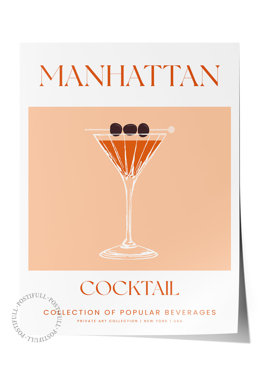 MANHATTAN COCKTAIL Mutfak Temalı Çerçevesiz Poster