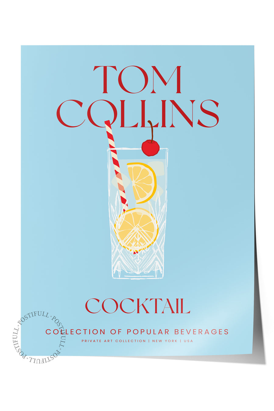 TOM COLLINS COCKTAIL Mutfak Temalı Çerçevesiz Poster