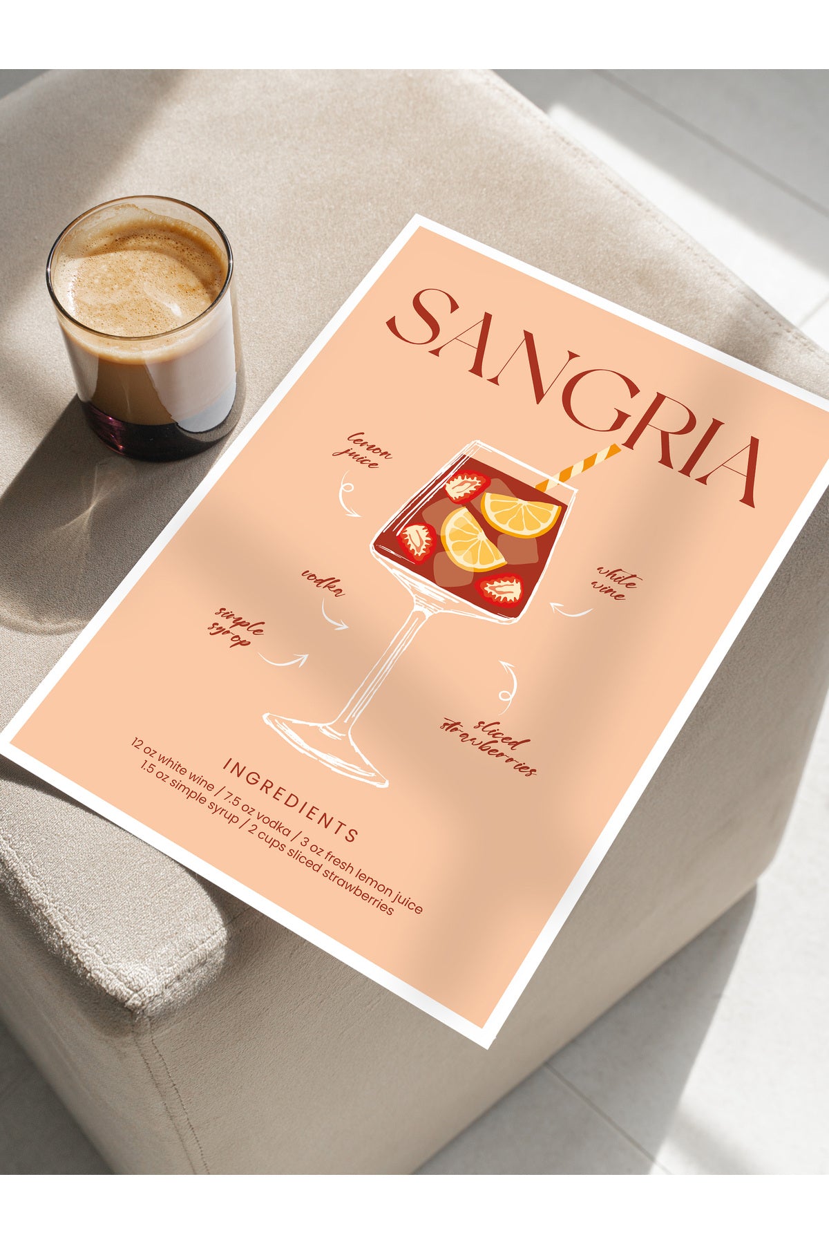 Kokteyl Temalı Duvar Posteri, Estetik Çerçevesiz Poster - Yatak Odası, Salon, Mutfak Duvar Dekoru