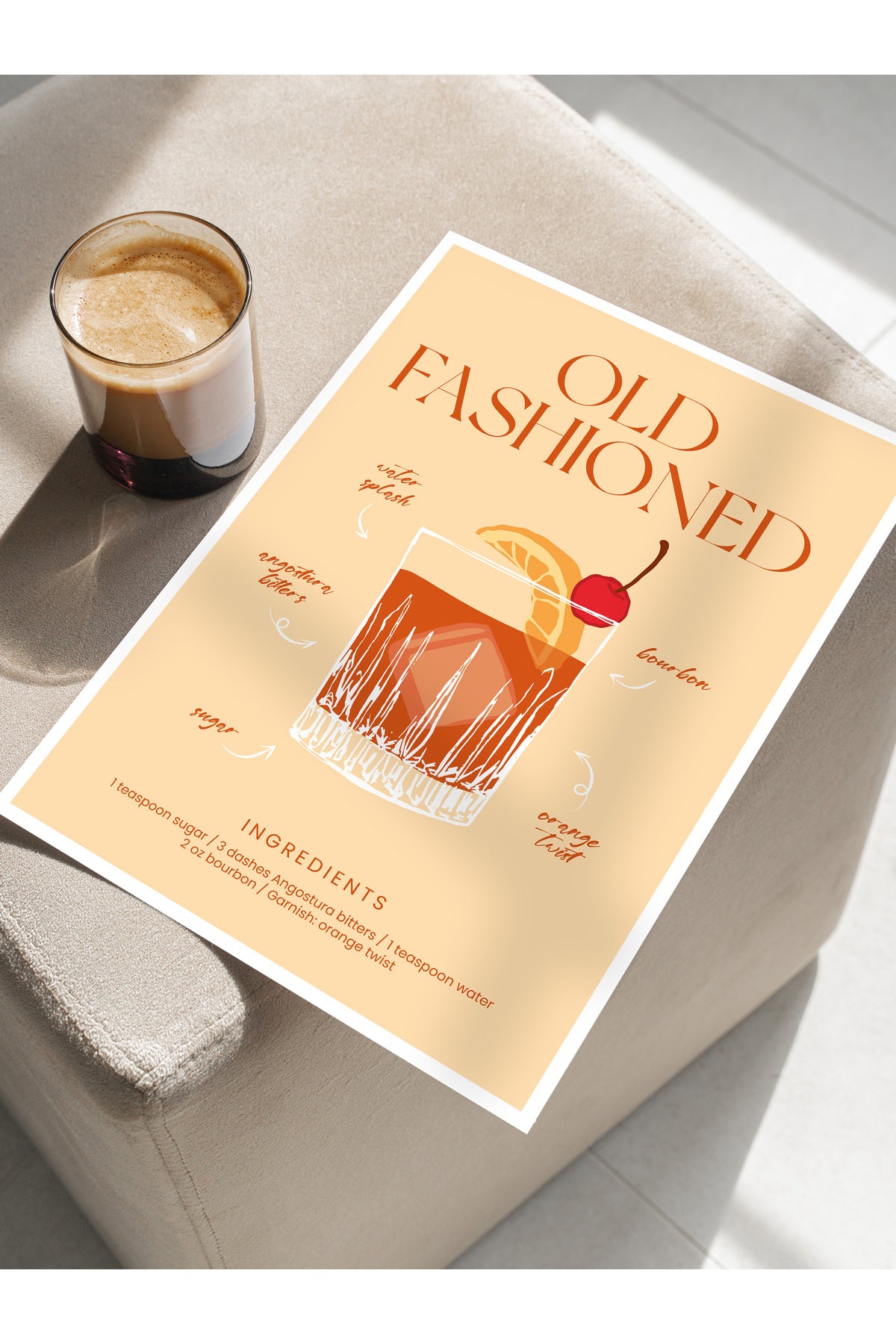 Kokteyl Temalı Duvar Posteri, Estetik Çerçevesiz Poster - Yatak Odası, Salon, Mutfak Duvar Dekoru