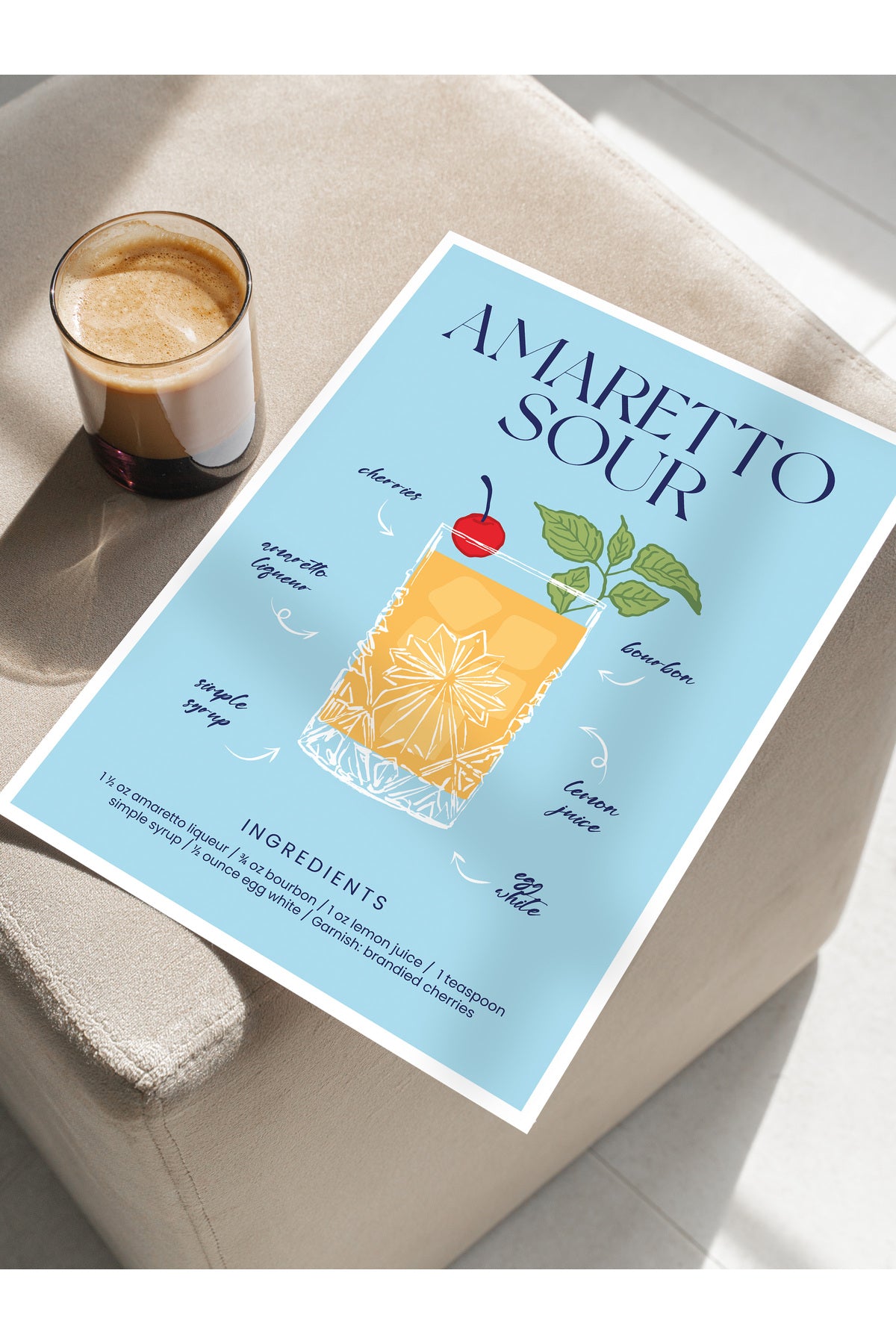 Kokteyl Temalı Duvar Posteri, Estetik Çerçevesiz Poster - Yatak Odası, Salon, Mutfak Duvar Dekoru