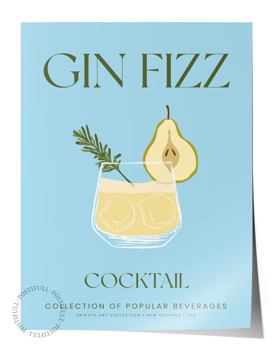 GIN FIZZ Mutfak Temalı Çerçevesiz Poster