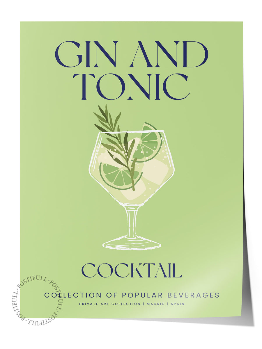 GIN AND TONIC Mutfak Temalı Çerçevesiz Poster