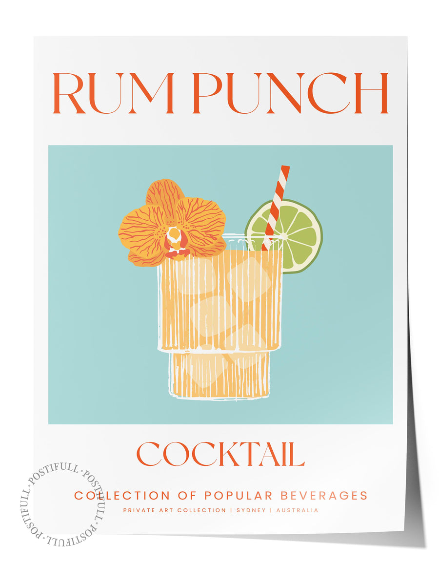 RUM PUNCH Mutfak Temalı Çerçevesiz Poster