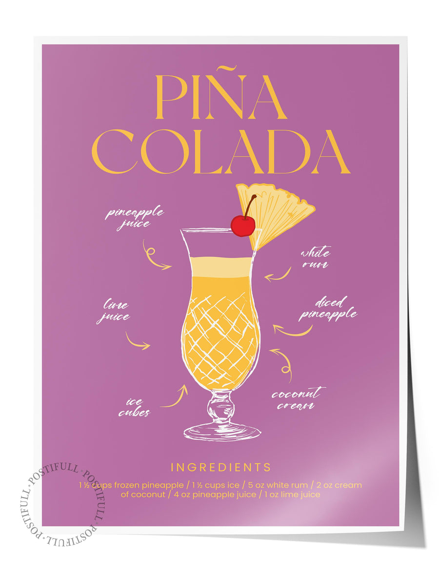 PIÑA COLADA Mutfak Temalı Çerçevesiz Poster