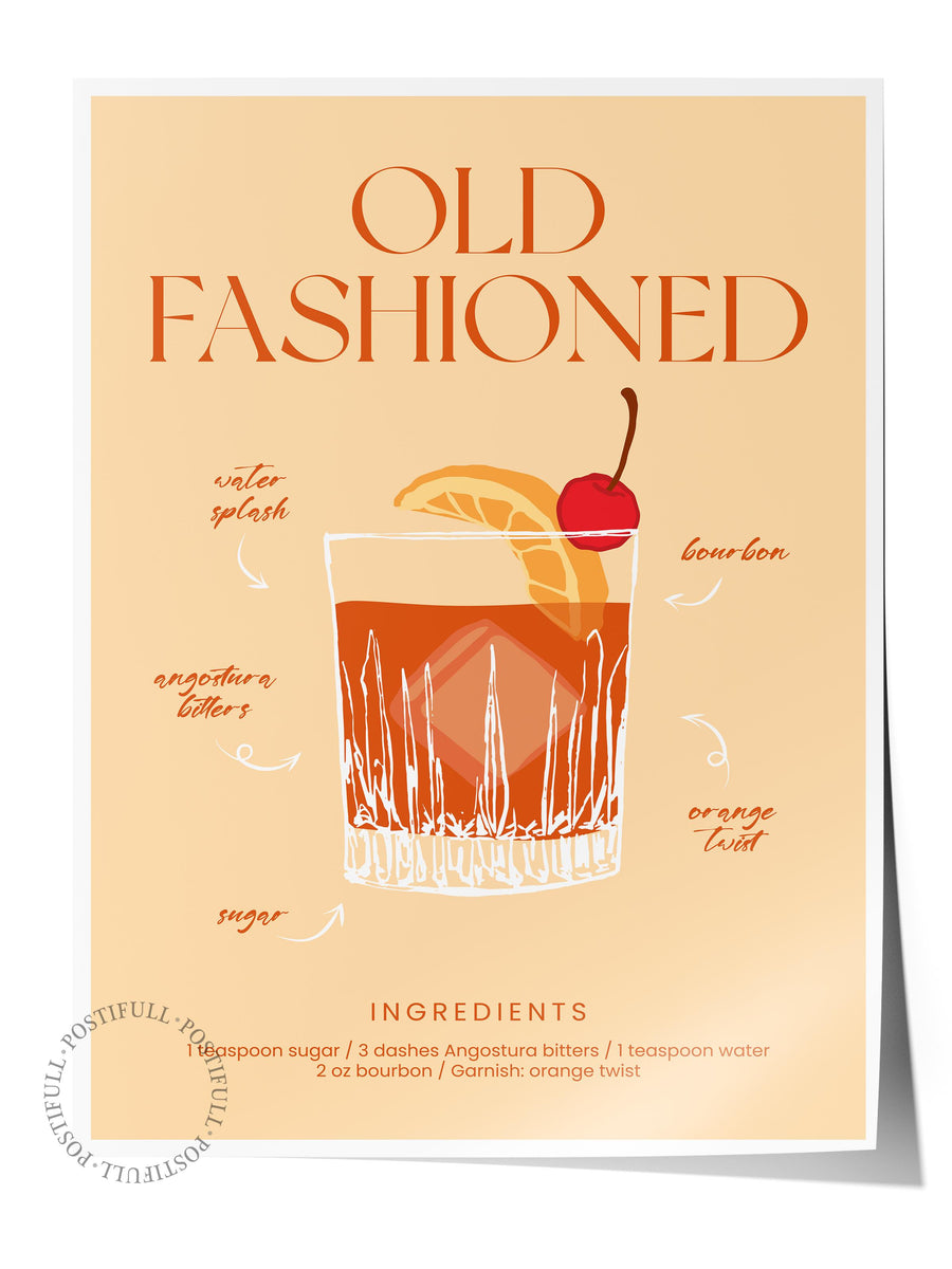OLD FASHIONED Mutfak Temalı Çerçevesiz Poster