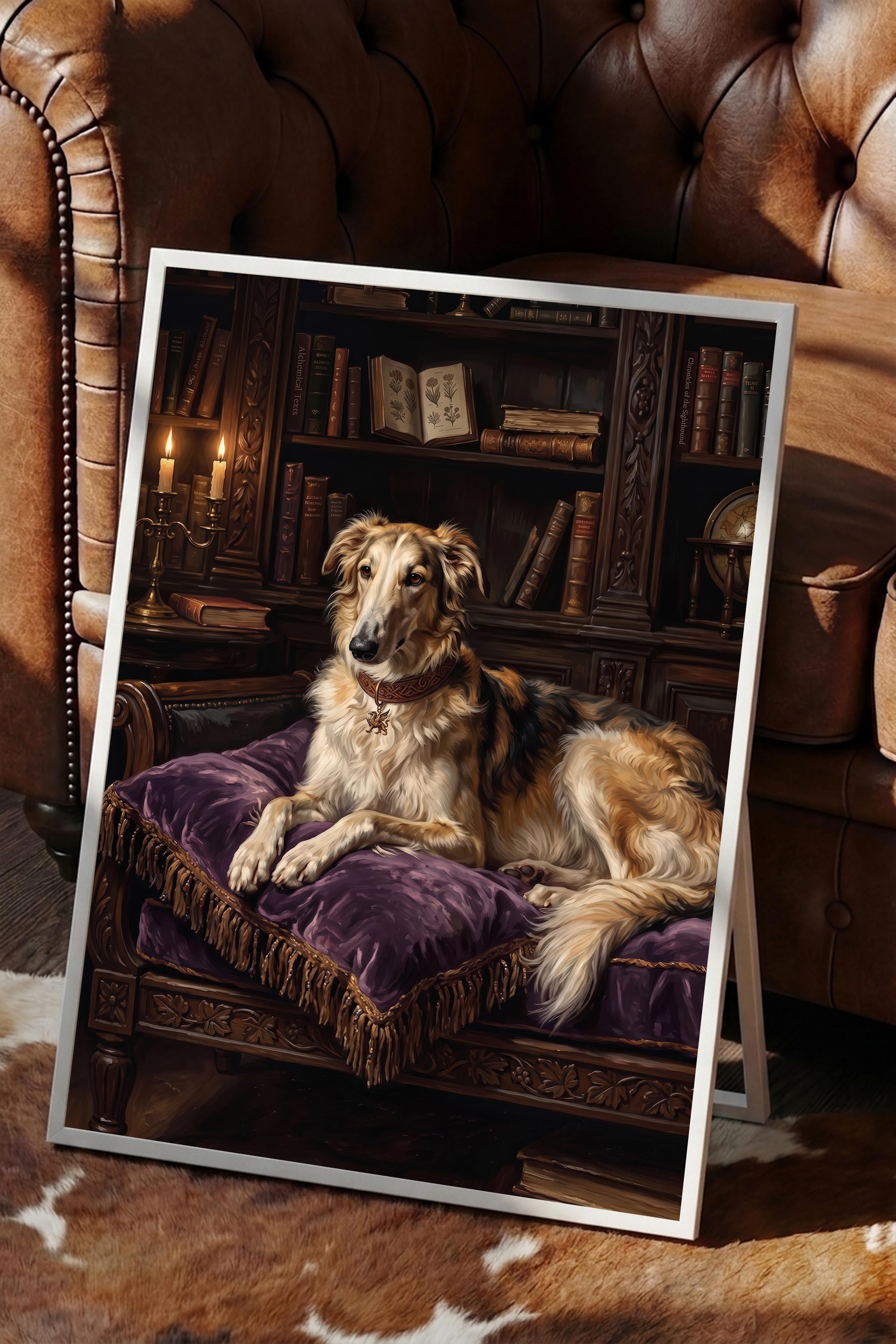 Köpek Posteri, Beyaz Çerçeveli Poster, Old Money Serisi, NO:113201