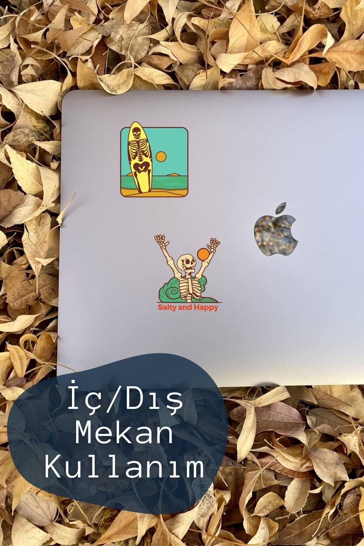 Kuru Kafa Sahil Sticker Seti - 6 Adet Etiket Seti- Telefon, Tablet, Defter Laptop Uyumlu Etiket