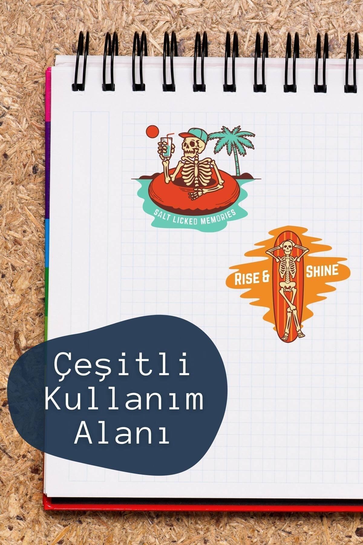 Kuru Kafa Temalı Sticker Seti - 6 Adet Etiket Seti- Telefon, Tablet, Defter Laptop Uyumlu Etiket
