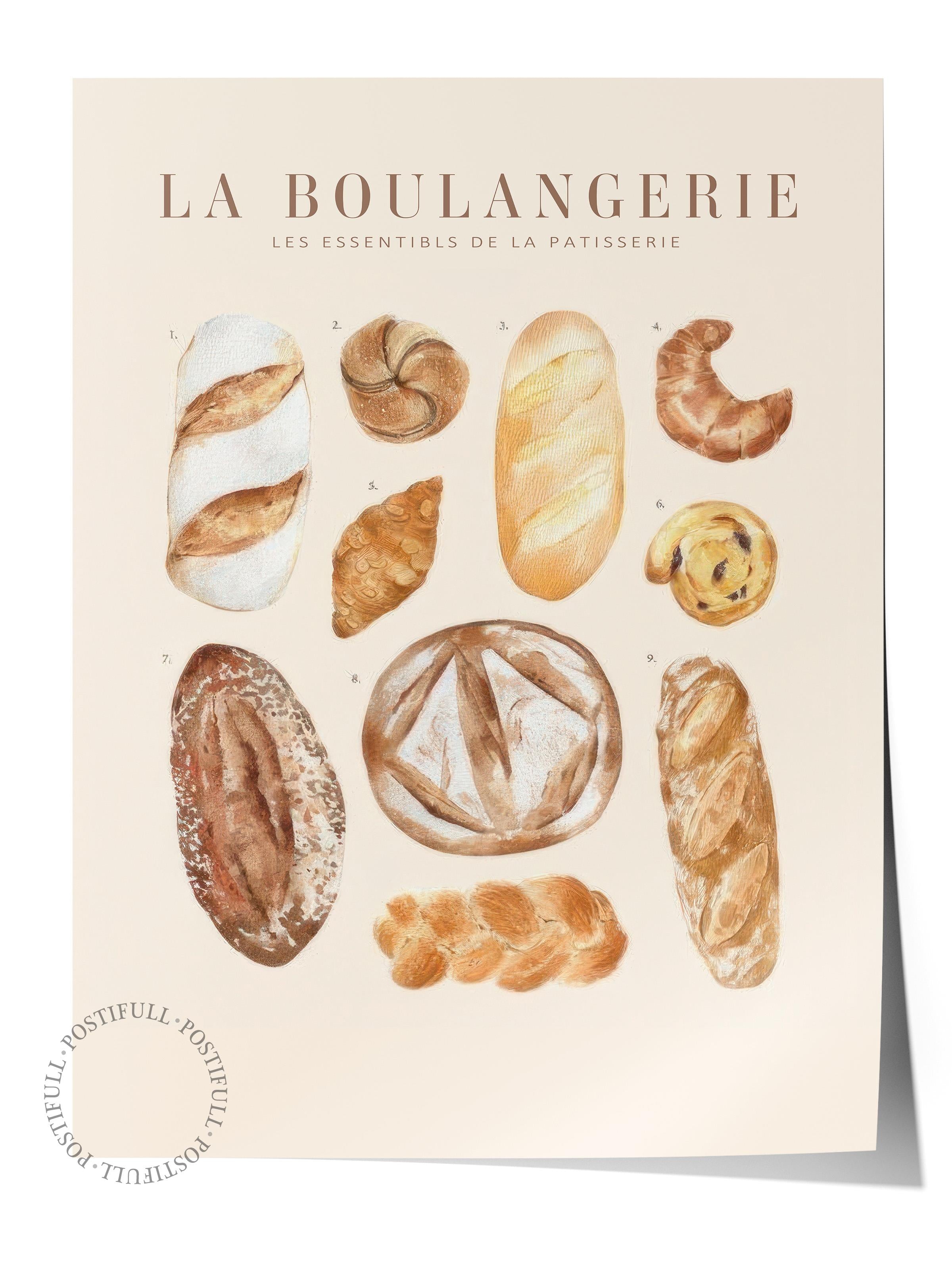 La Boulangerie No1 Poster, Çerçevesiz Duvar Posteri, Dikey Duvar Tablosu Comfort Serisi NO:108562
