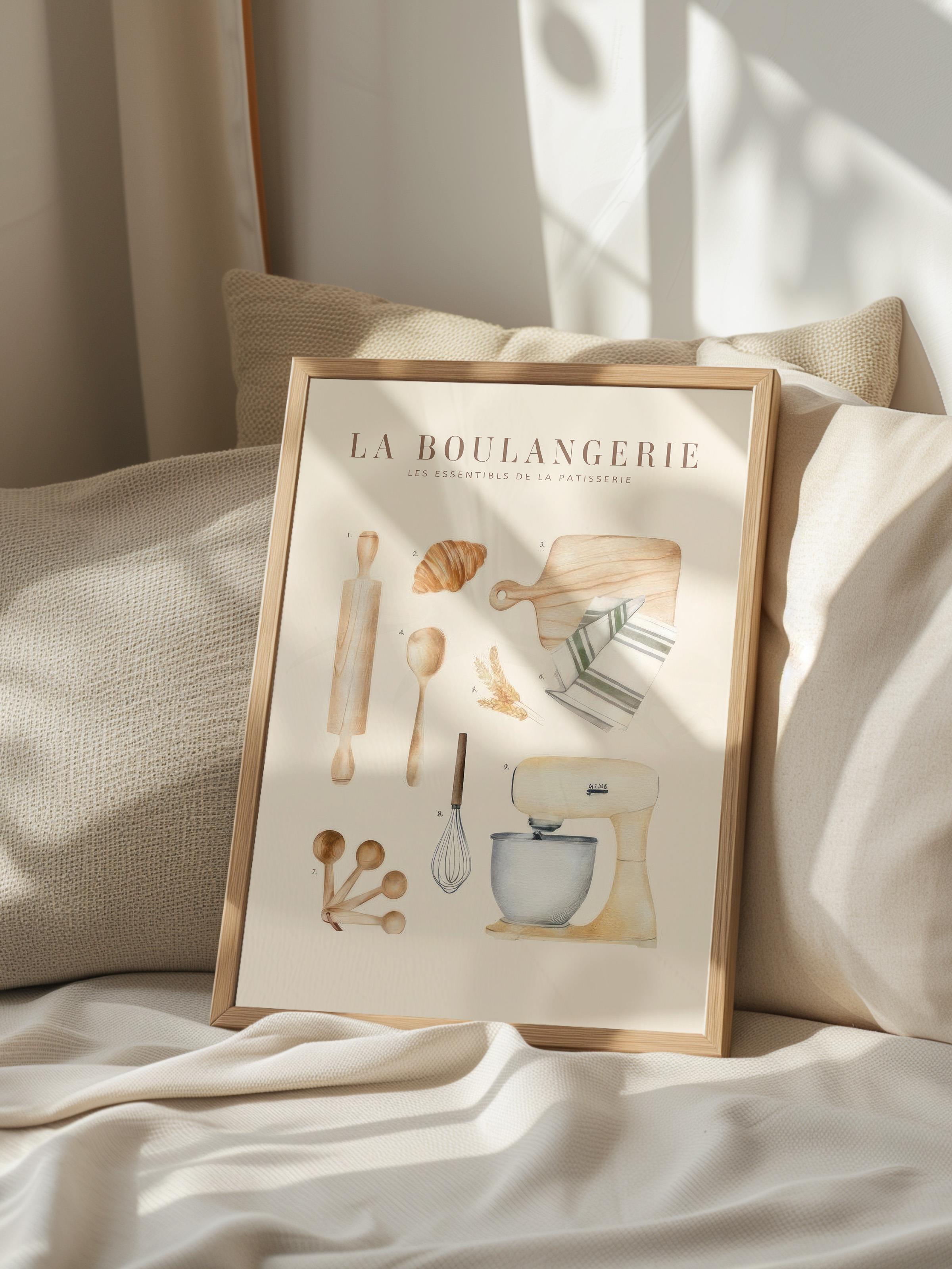 La Boulangerie No2 Çerçeveli Tablo, Ahşap Çerçeve ve Poster, Duvar Tablosu Comfort Serisi NO:108563