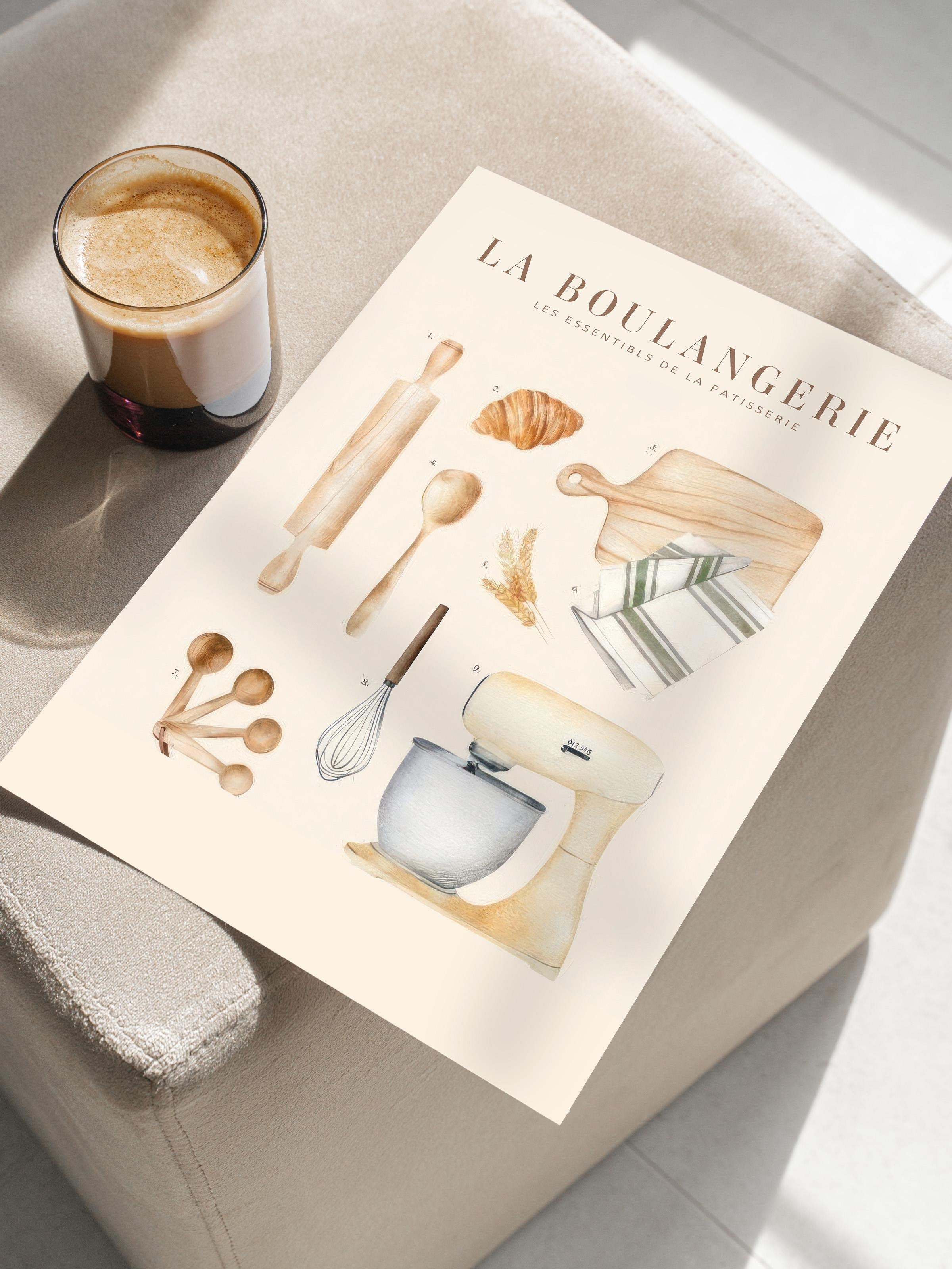 La Boulangerie No2 Poster, Çerçevesiz Duvar Posteri, Dikey Duvar Tablosu Comfort Serisi NO:108563