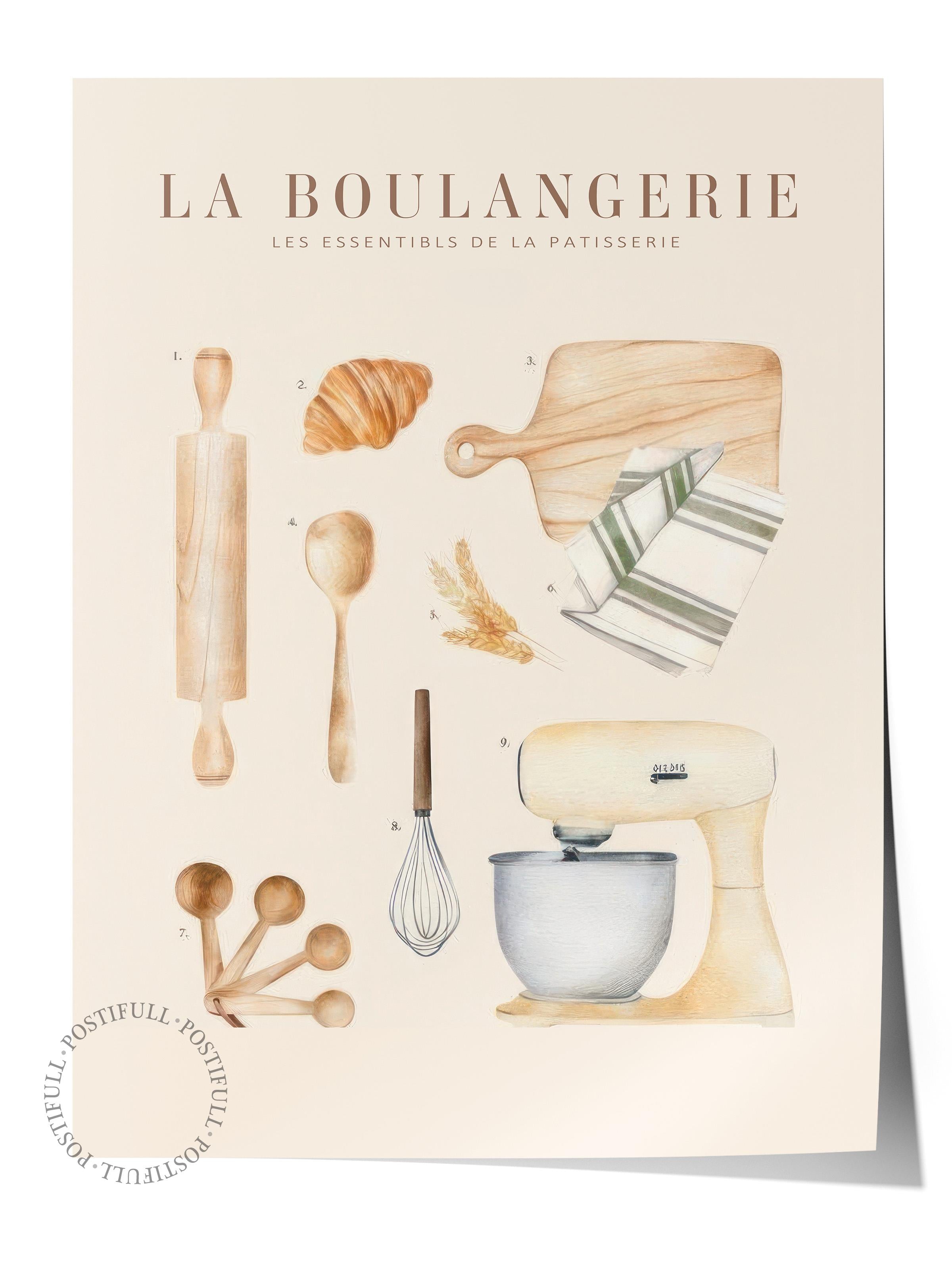 La Boulangerie No2 Poster, Çerçevesiz Duvar Posteri, Dikey Duvar Tablosu Comfort Serisi NO:108563