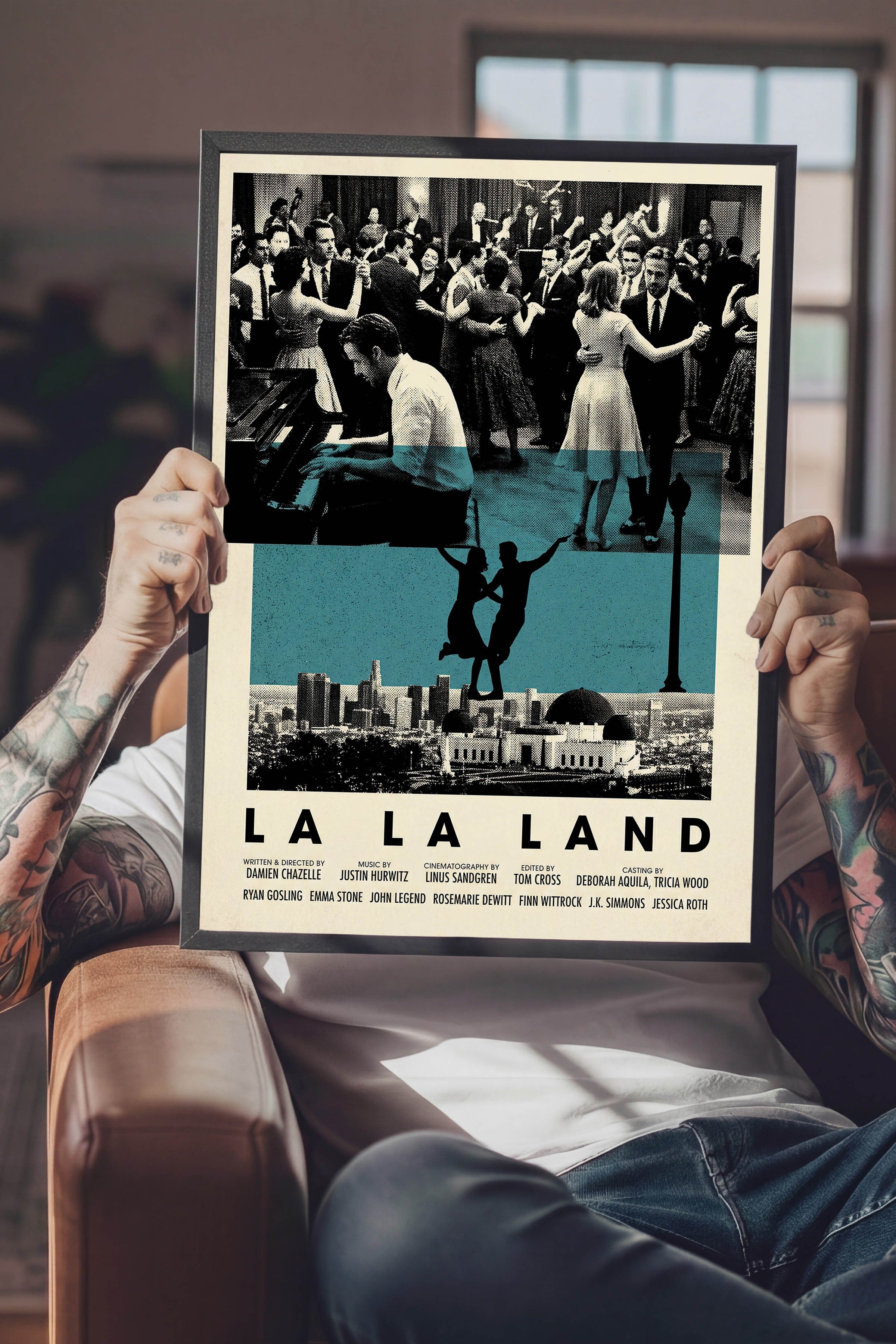 La La Land Siyah Çerçeveli Poster, Sinema ve Dizi Tablo, Film Dizi Afişleri NO:112829