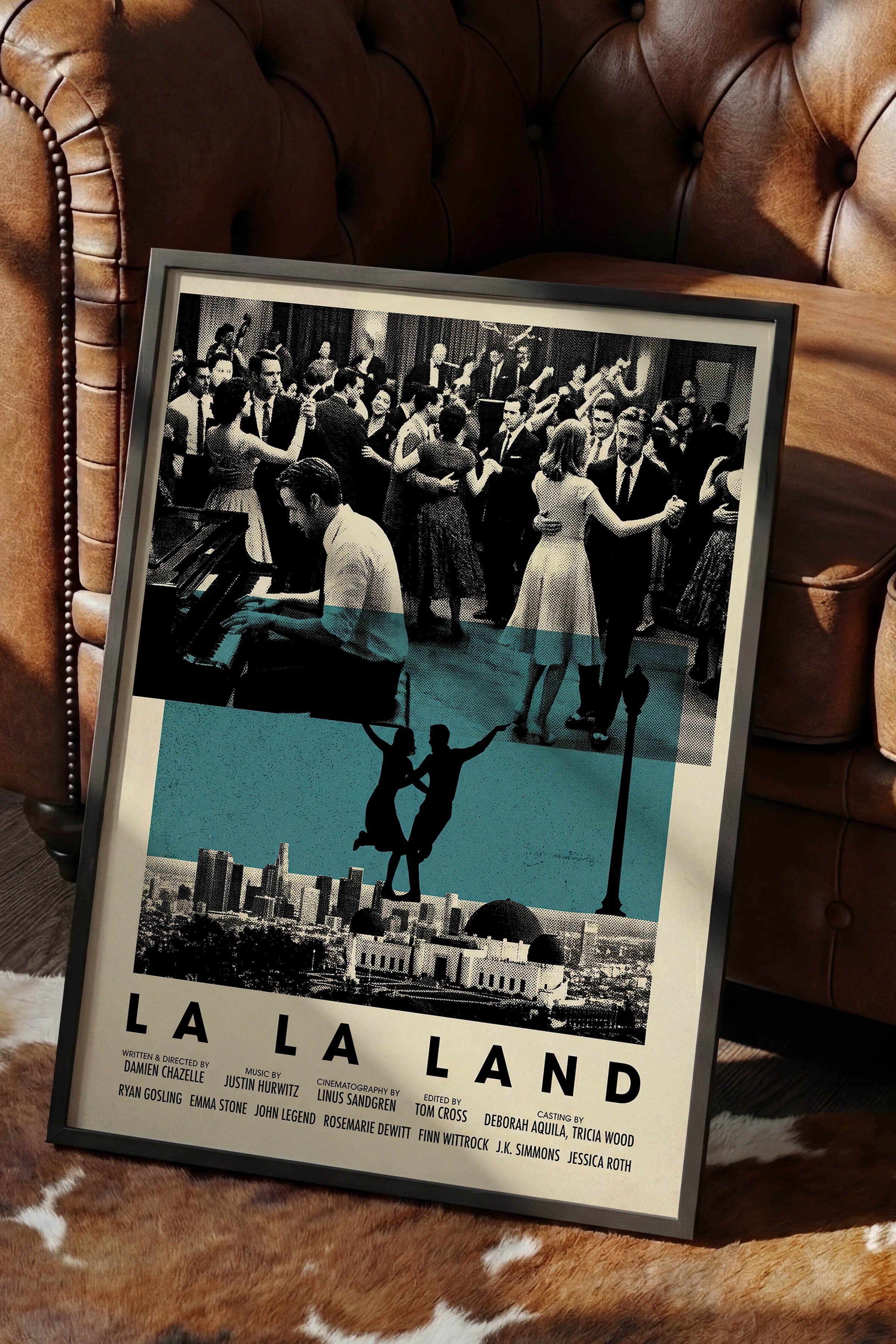 La La Land Siyah Çerçeveli Poster, Sinema ve Dizi Tablo, Film Dizi Afişleri NO:112829