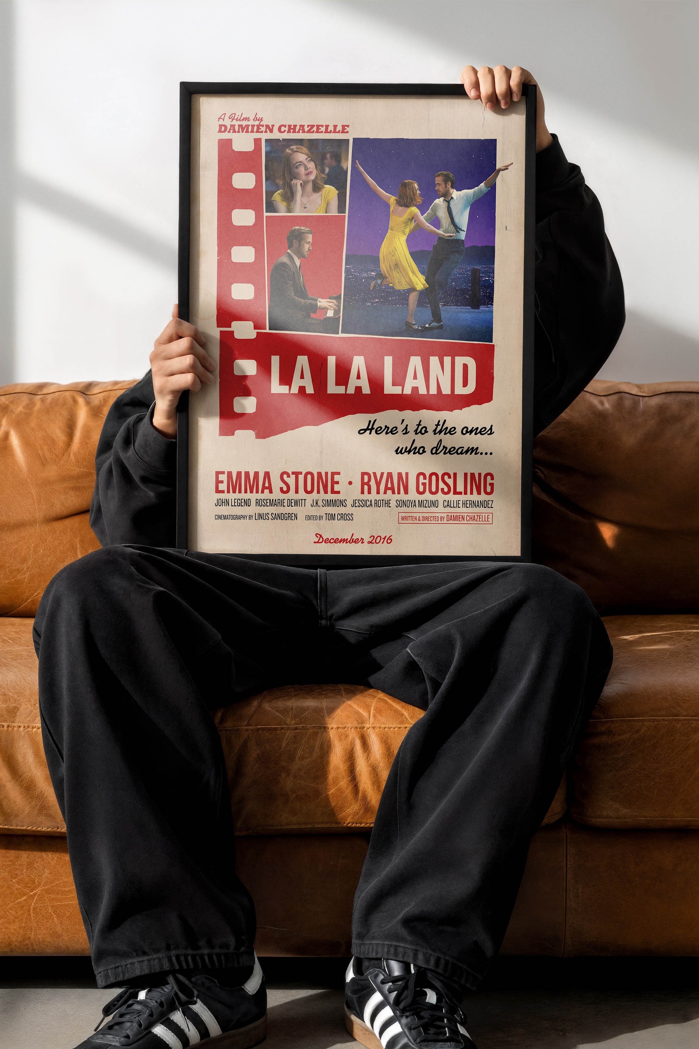 La La Land Siyah Çerçeveli Poster, Sinema ve Dizi Tablo, Film Dizi Afişleri NO:112901
