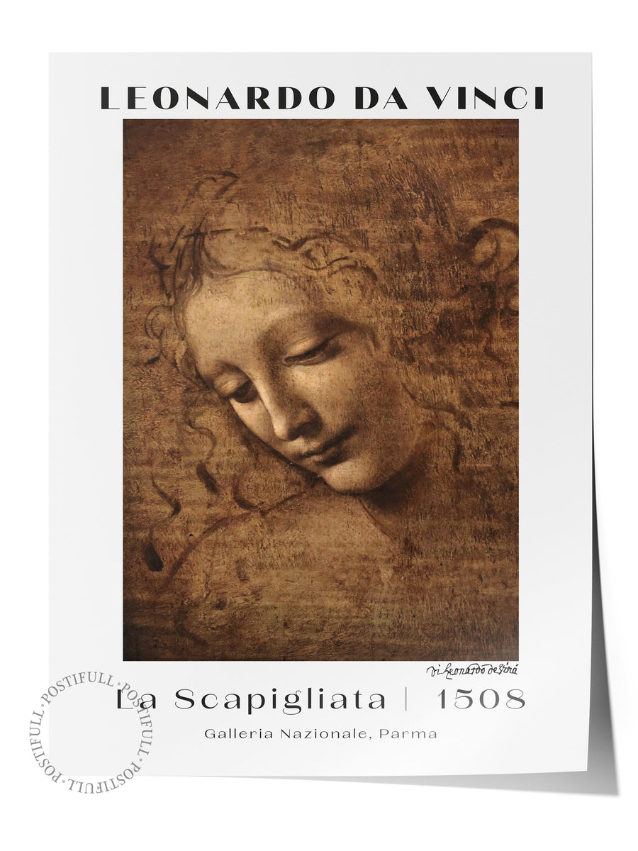 LEONARDO DA VINCI La Scapigliata Modern Sanat Çerçevesiz Poster