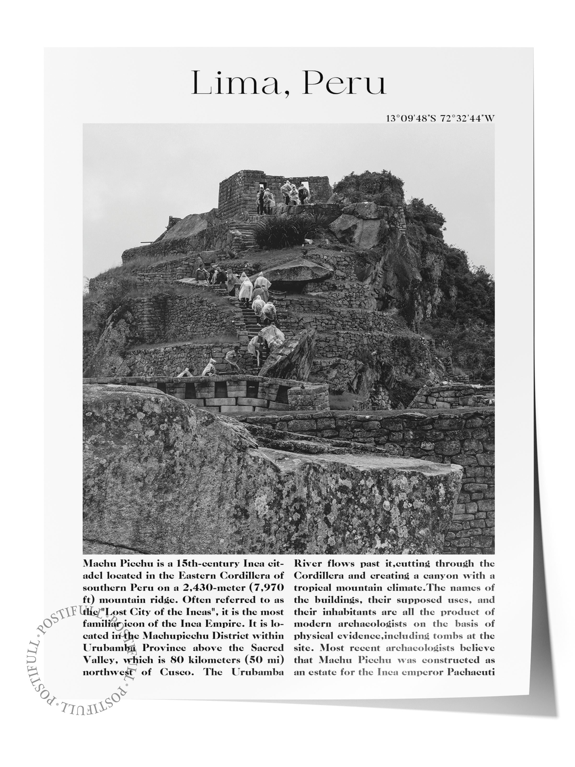 Lima - Peru, Şehir Temalı Poster, Çerçevesiz Duvar Posteri, NO:30019