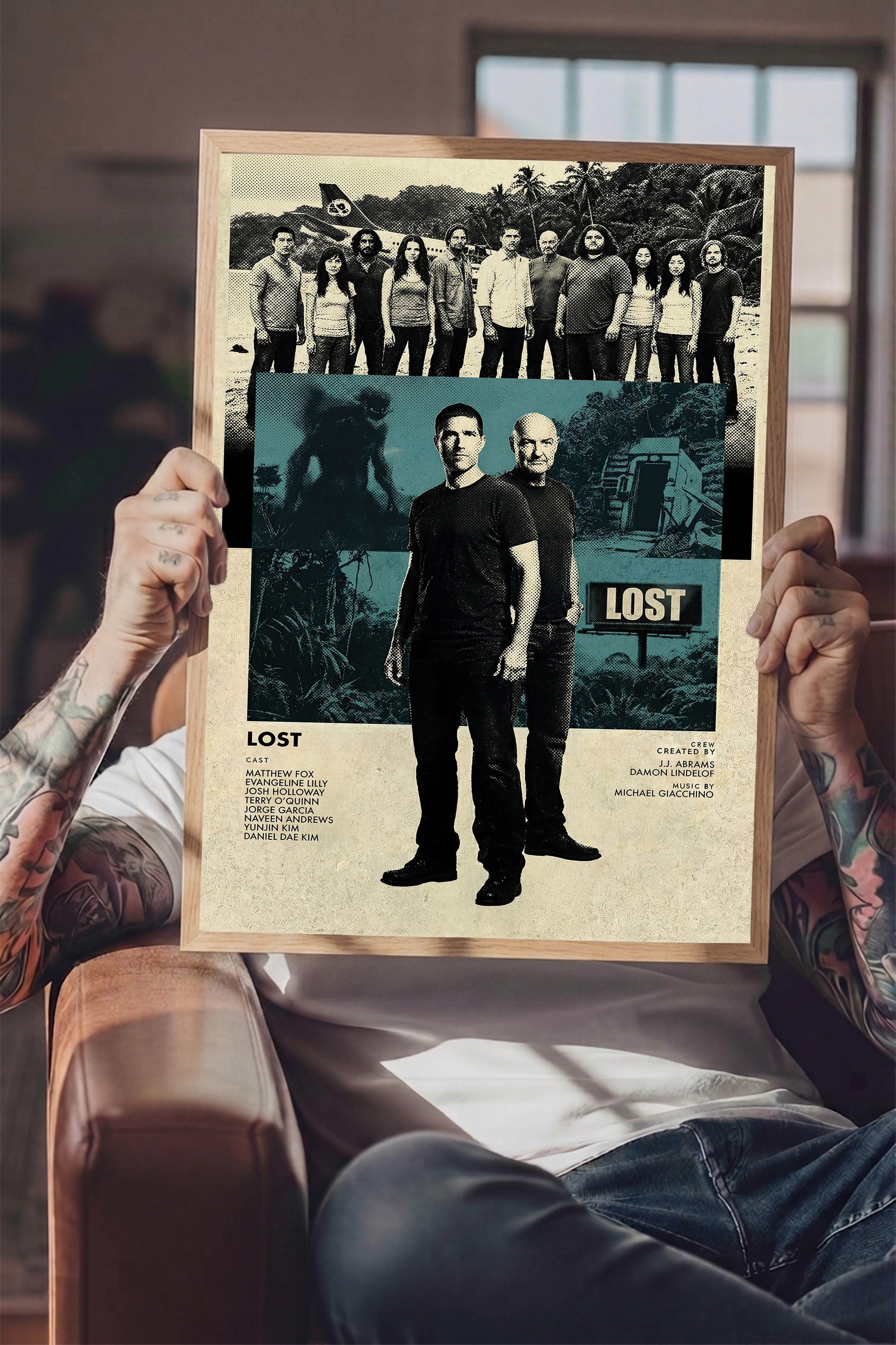 Lost Ahşap Çerçeveli Poster, Sinema ve Dizi Tablo, Film Dizi Afişleri NO:112774