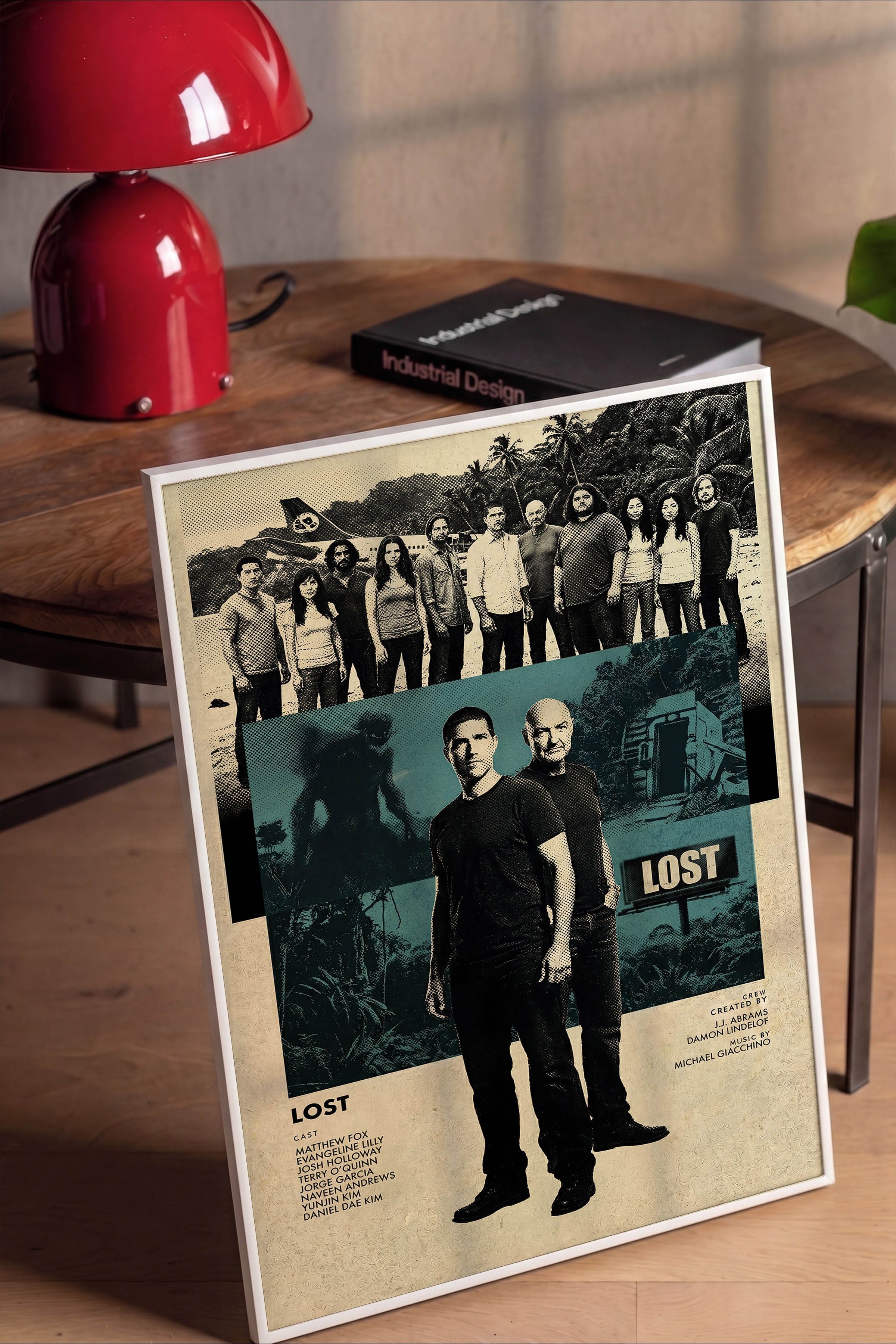 Lost Beyaz Çerçeveli Poster, Sinema ve Dizi Tablo, Film Dizi Afişleri NO:112774