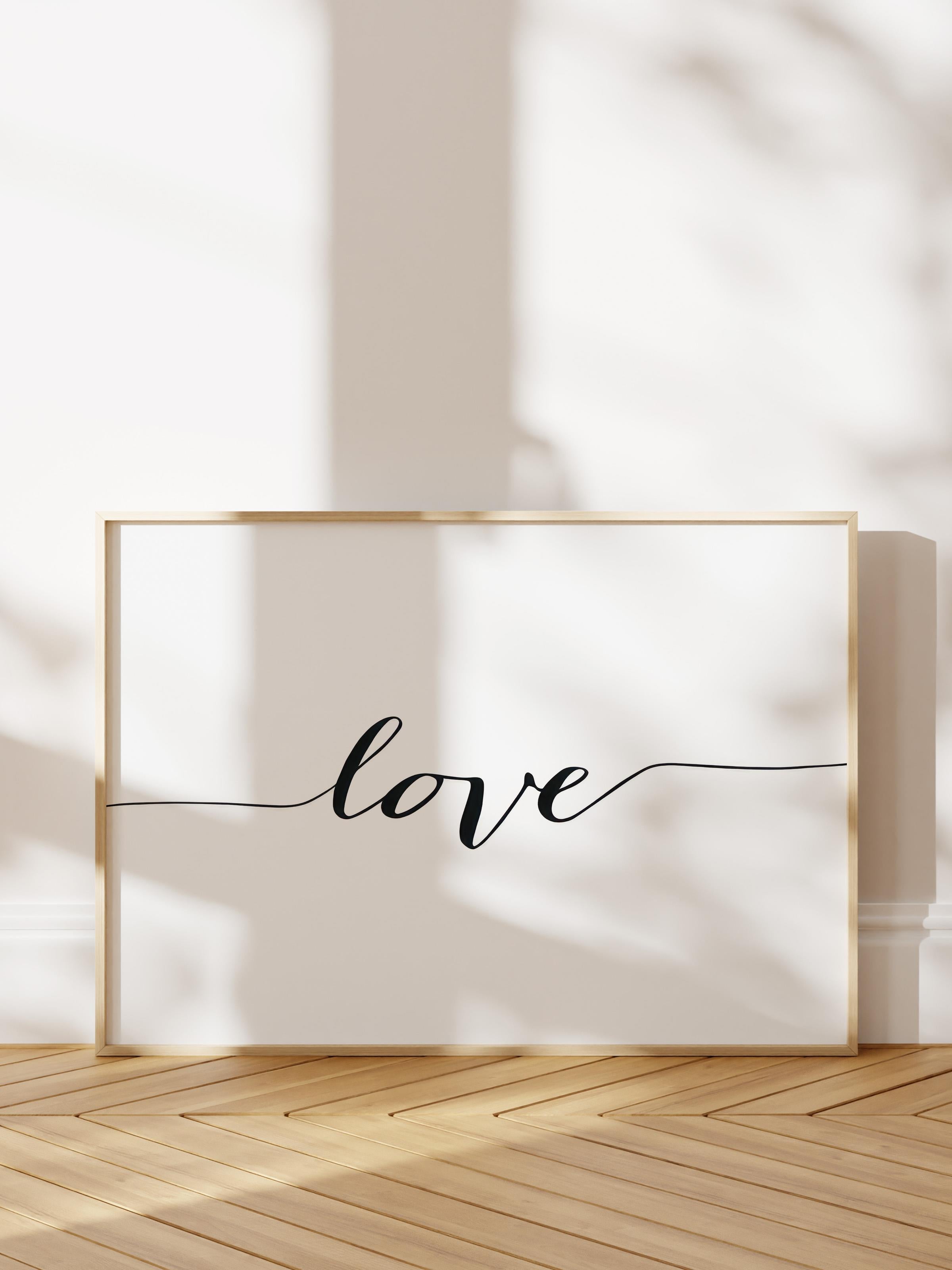 Love Poster, Çerçevesiz Duvar Posteri, Yatay Duvar Tablosu Comfort Serisi NO:108494