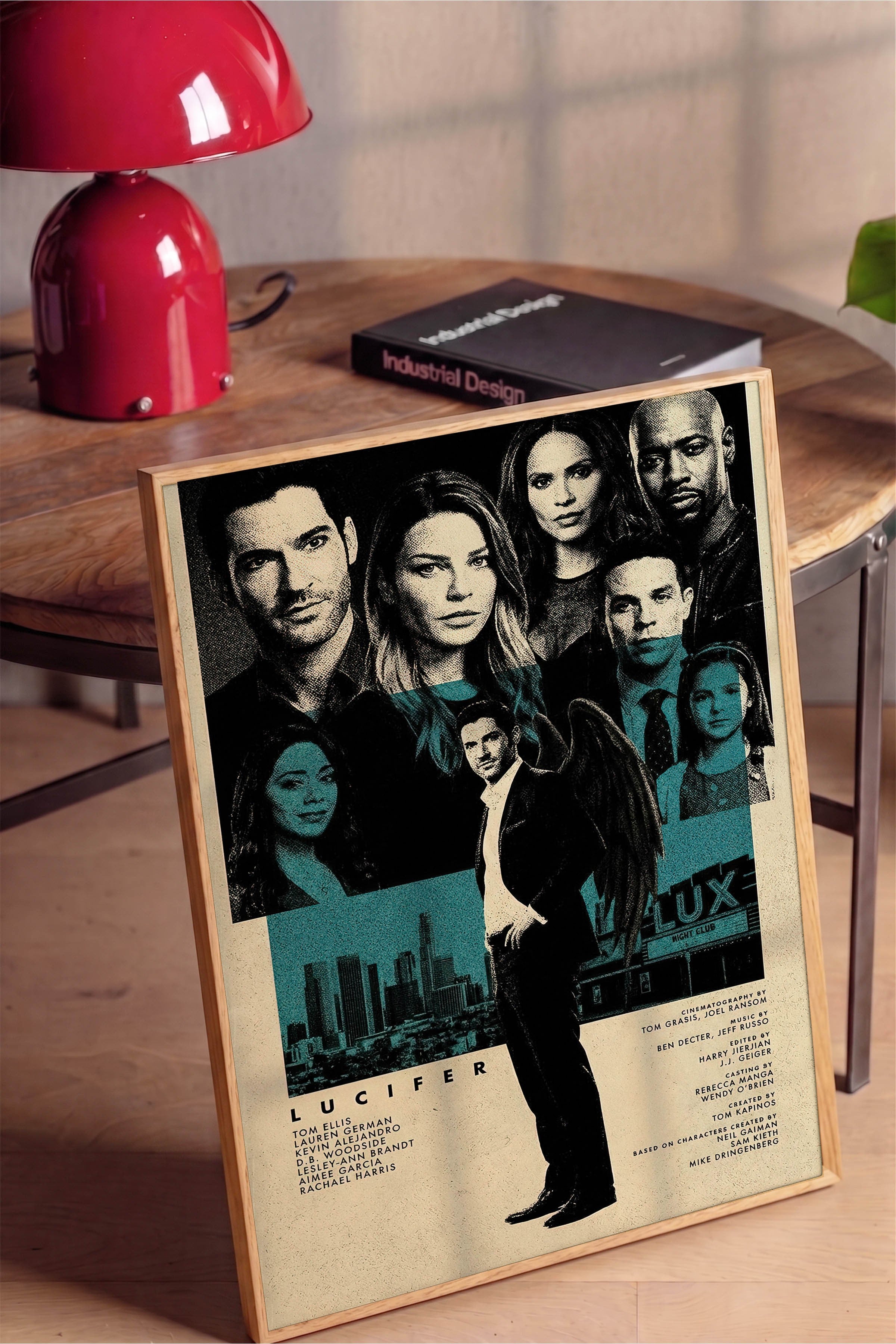Lucifer Ahşap Çerçeveli Poster, Sinema ve Dizi Tablo, Film Dizi Afişleri NO:112801
