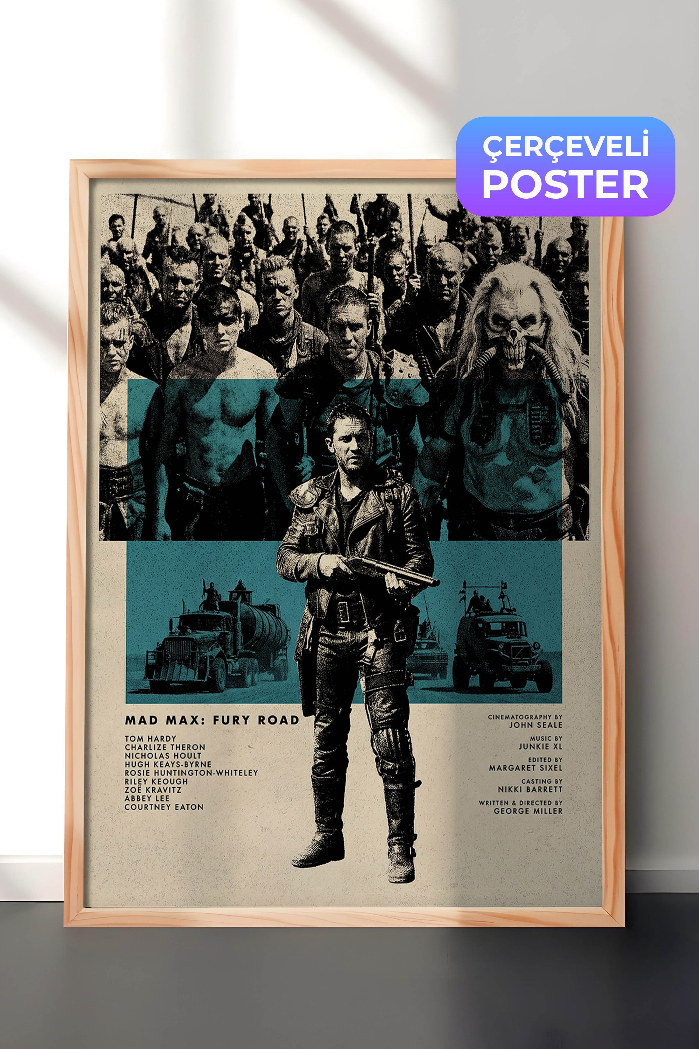 Mad Max Fury Road Ahşap Çerçeveli Poster, Sinema ve Dizi Tablo, Film Dizi Afişleri NO:112836