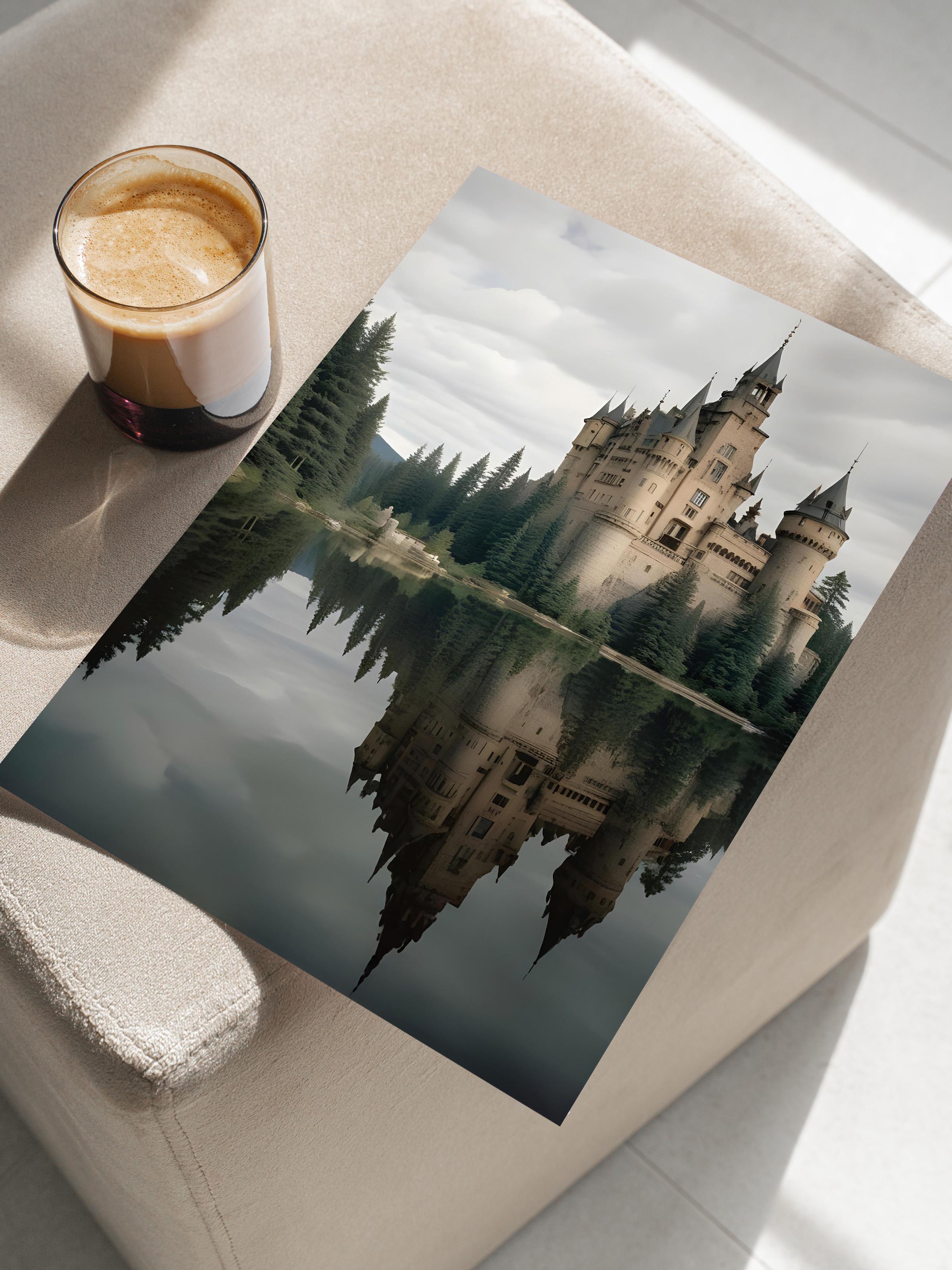 Magic Castle Reflection Poster, Dikey Duvar Tablosu Comfort Serisi NO:108496