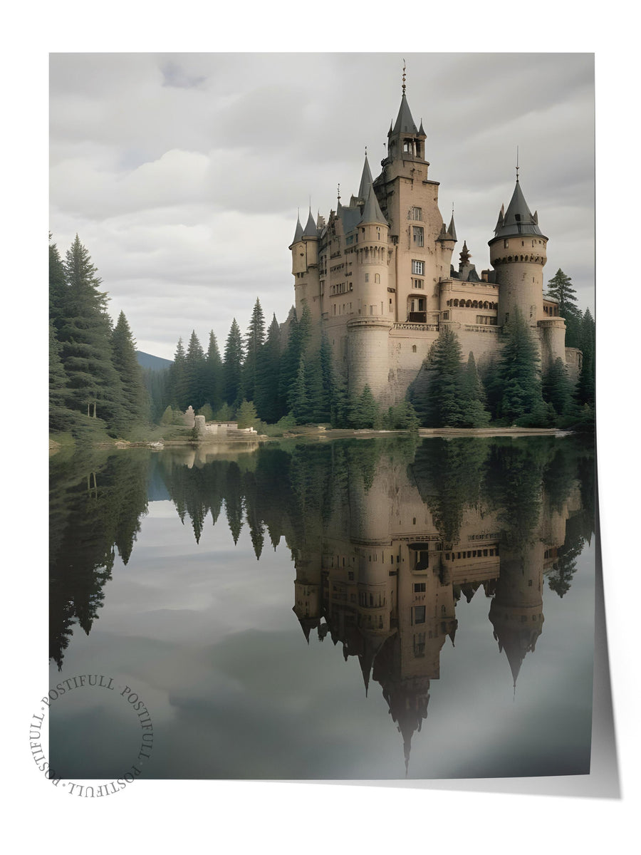 Magic Castle Reflection Poster, Dikey Duvar Tablosu Comfort Serisi NO:108496