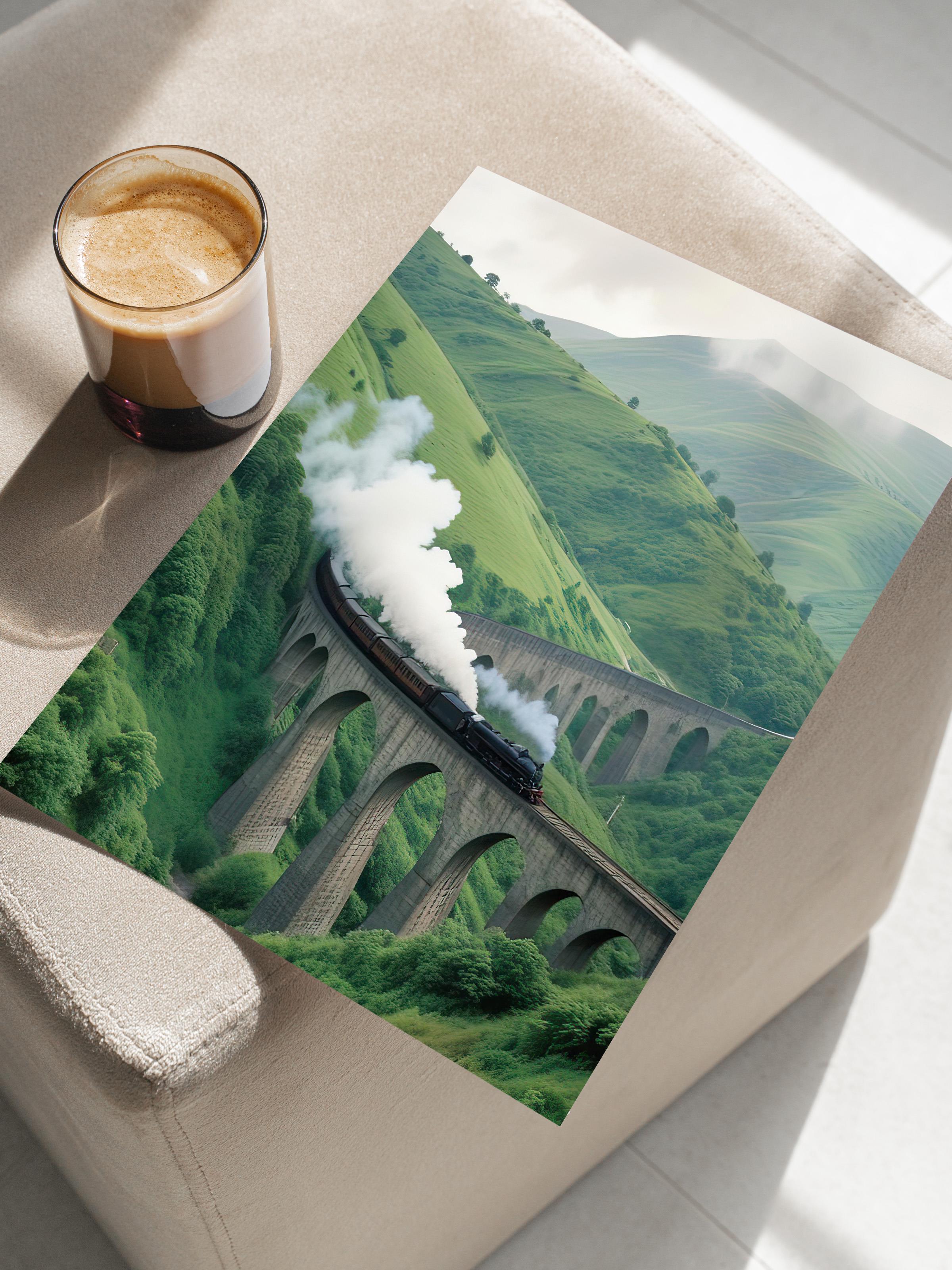 Magical Train Poster, Çerçevesiz Duvar Posteri, Dikey Duvar Tablosu Comfort Serisi NO:108300
